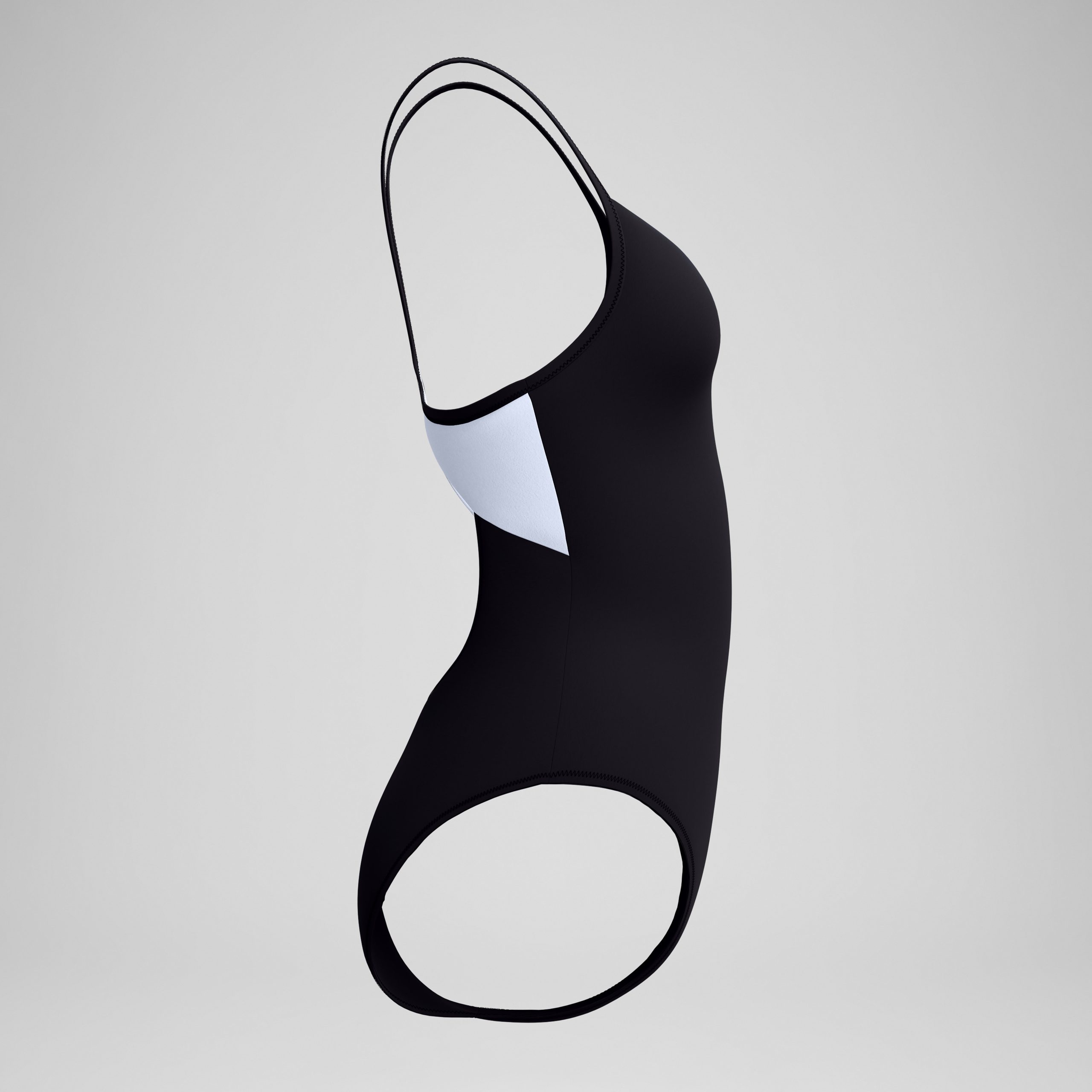 Women's Solid Racerback One Piece Black/White - Image 6