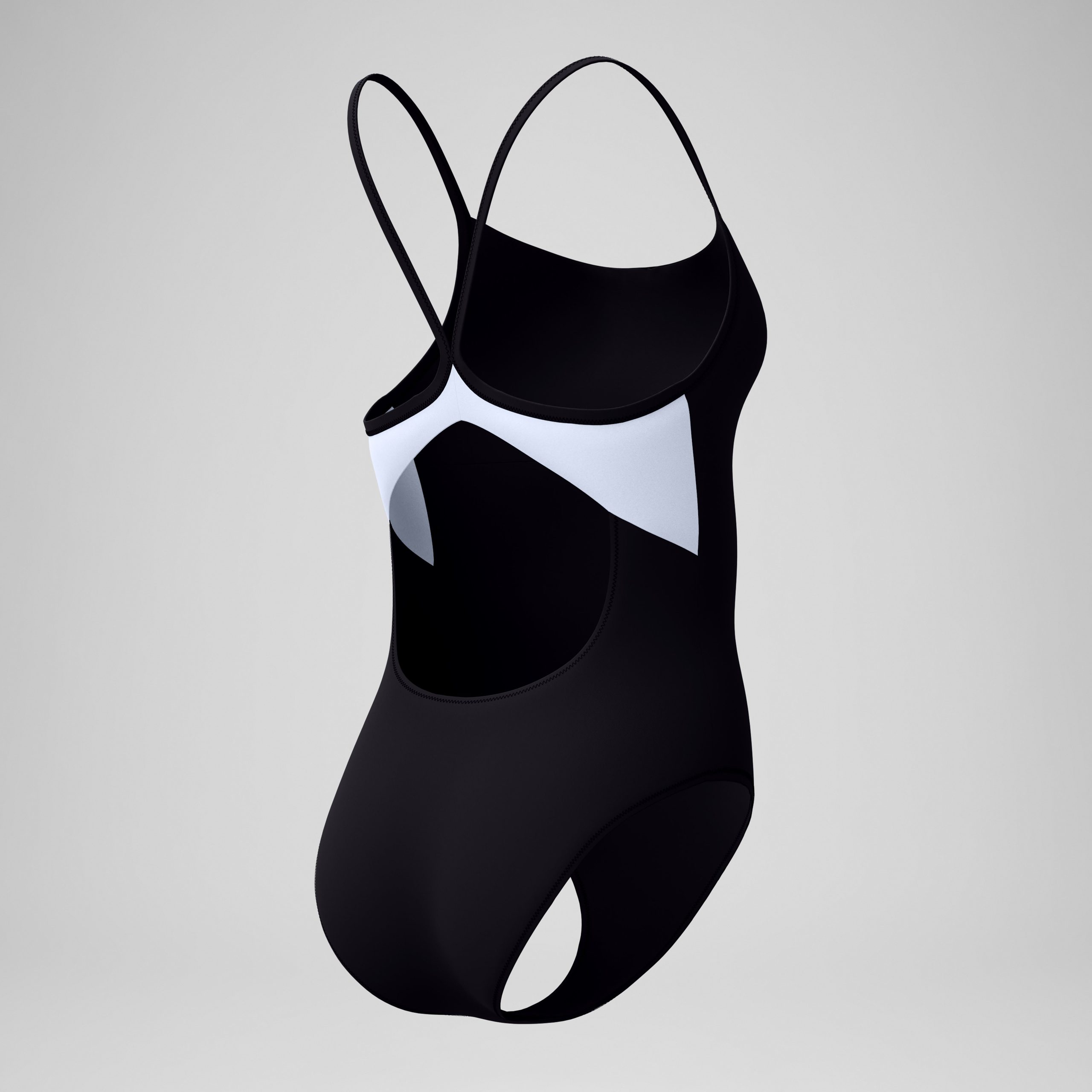 Women's Solid Racerback One Piece Black/White - Image 7