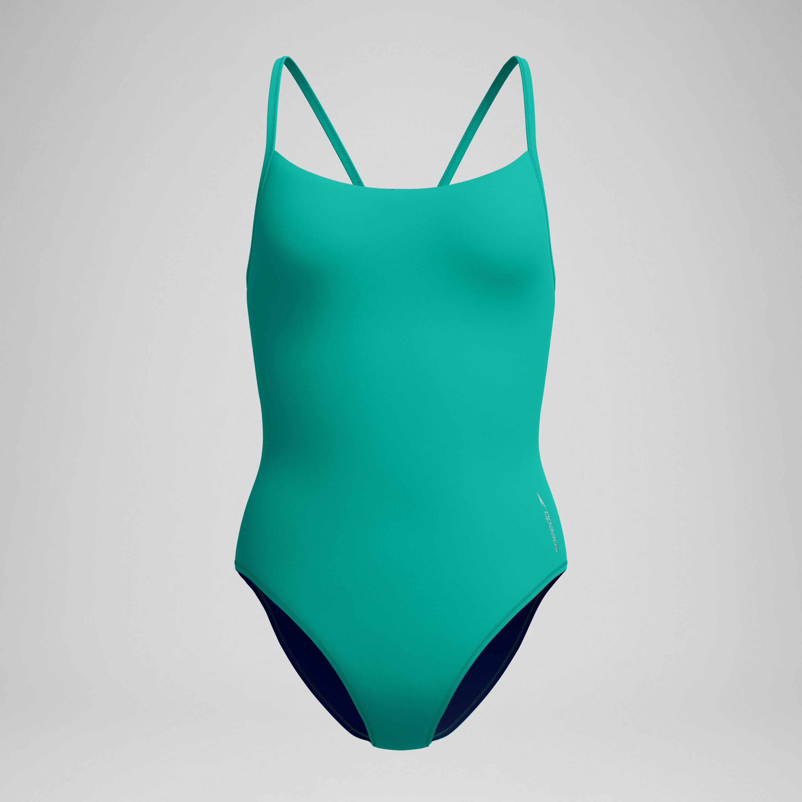 Women's Solid Racerback One Piece Teal/Navy - Image 4