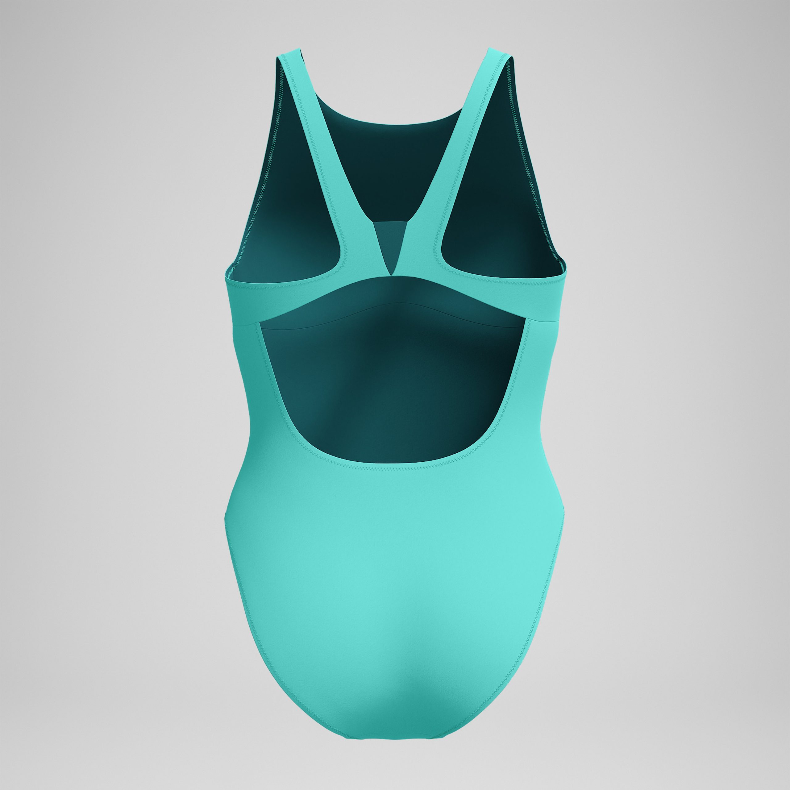 Women's Solid Highneck One Piece Turquoise - Image 7