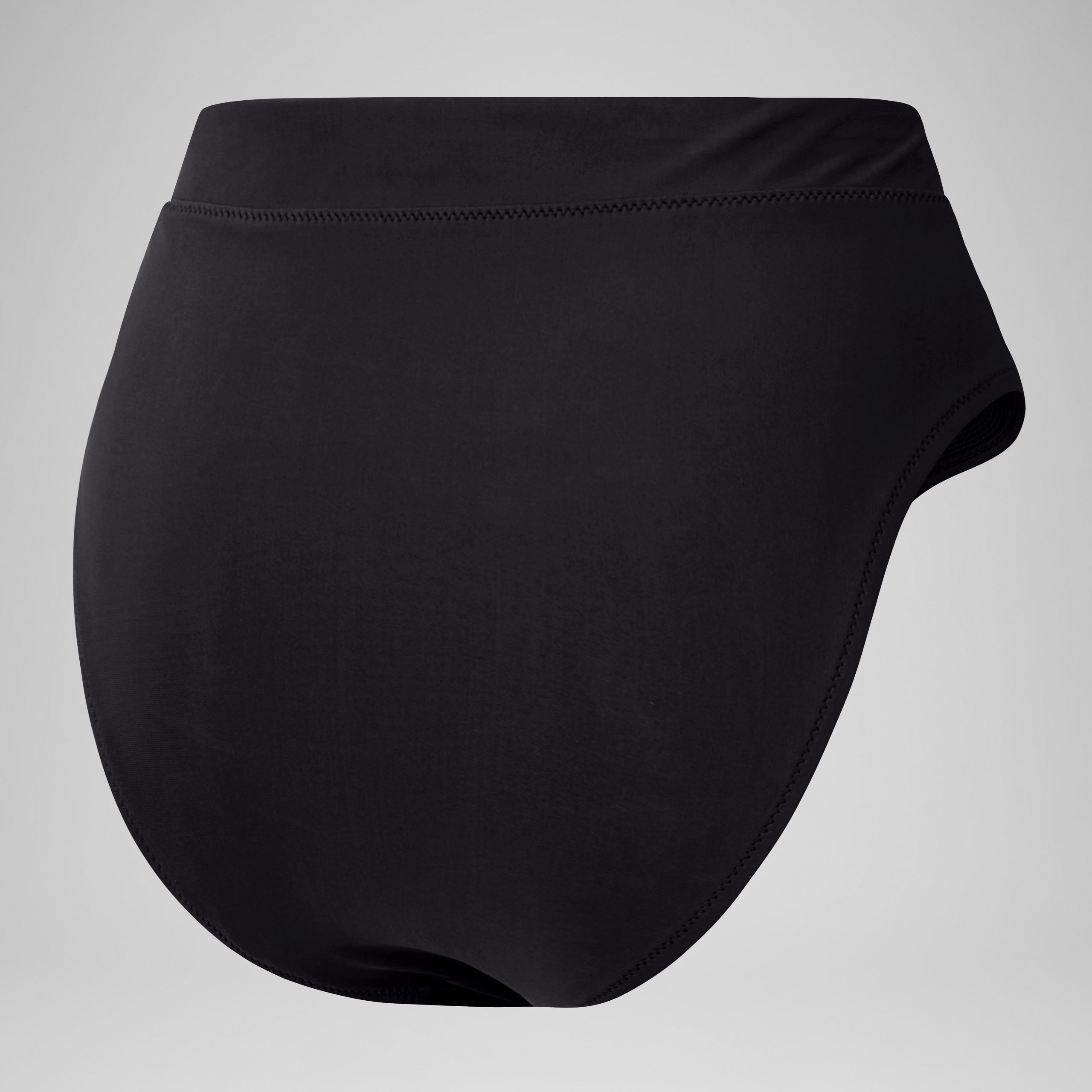 Women's Solid High Waist Bikini Bottom Black - Image 2