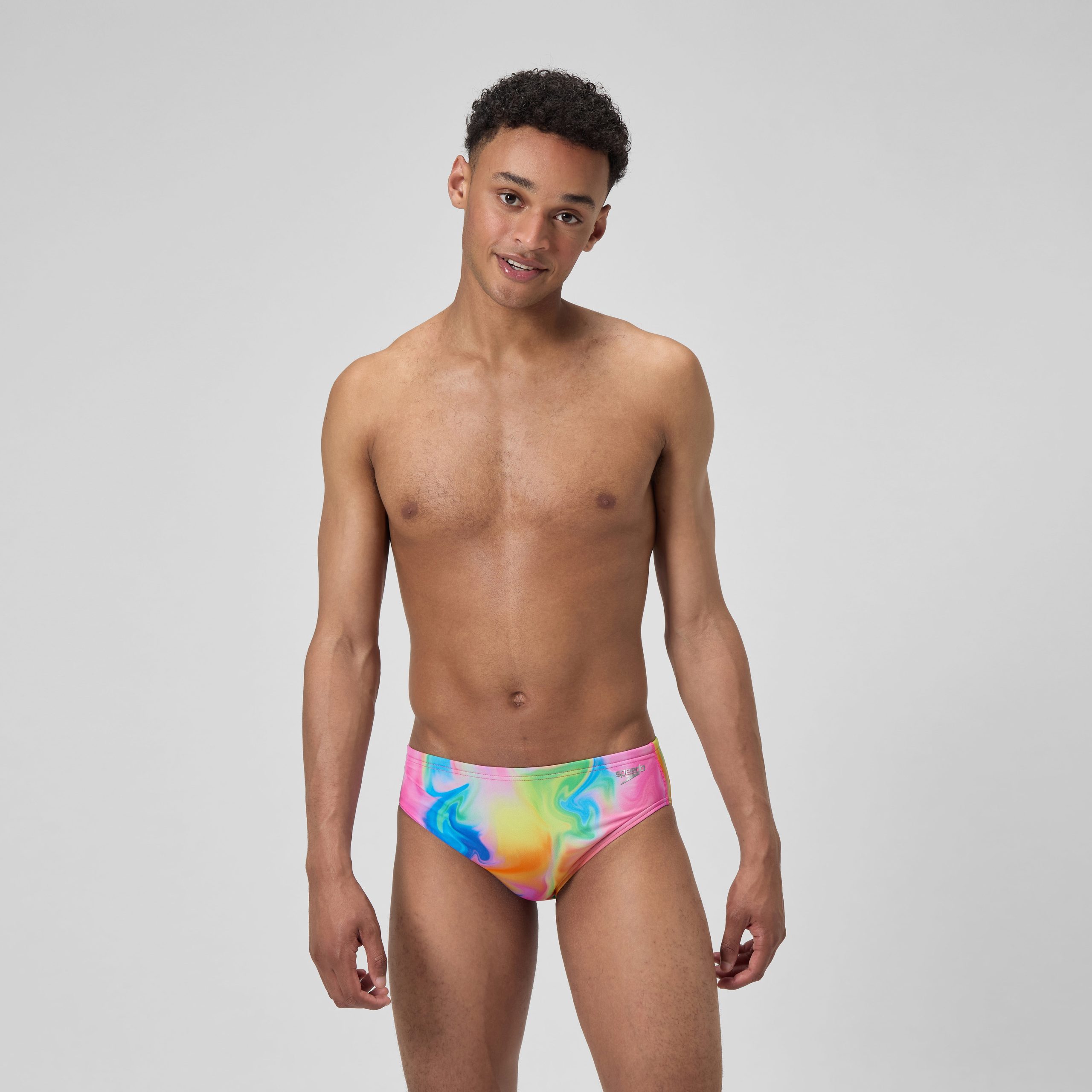 Men's Club Training Printed Brief Pink/Yellow - Image 2