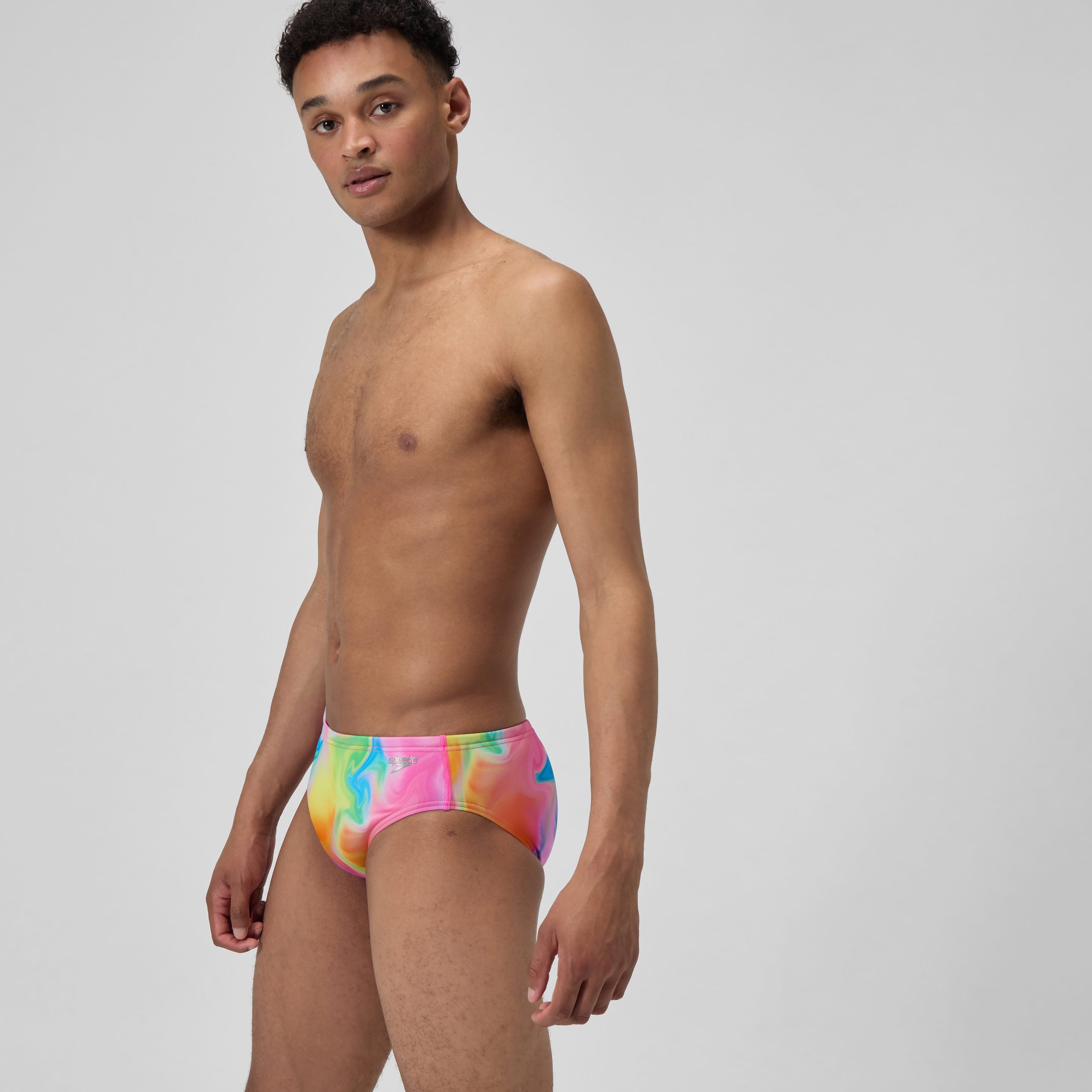 Men's Club Training Printed Brief Pink/Yellow - Image 3
