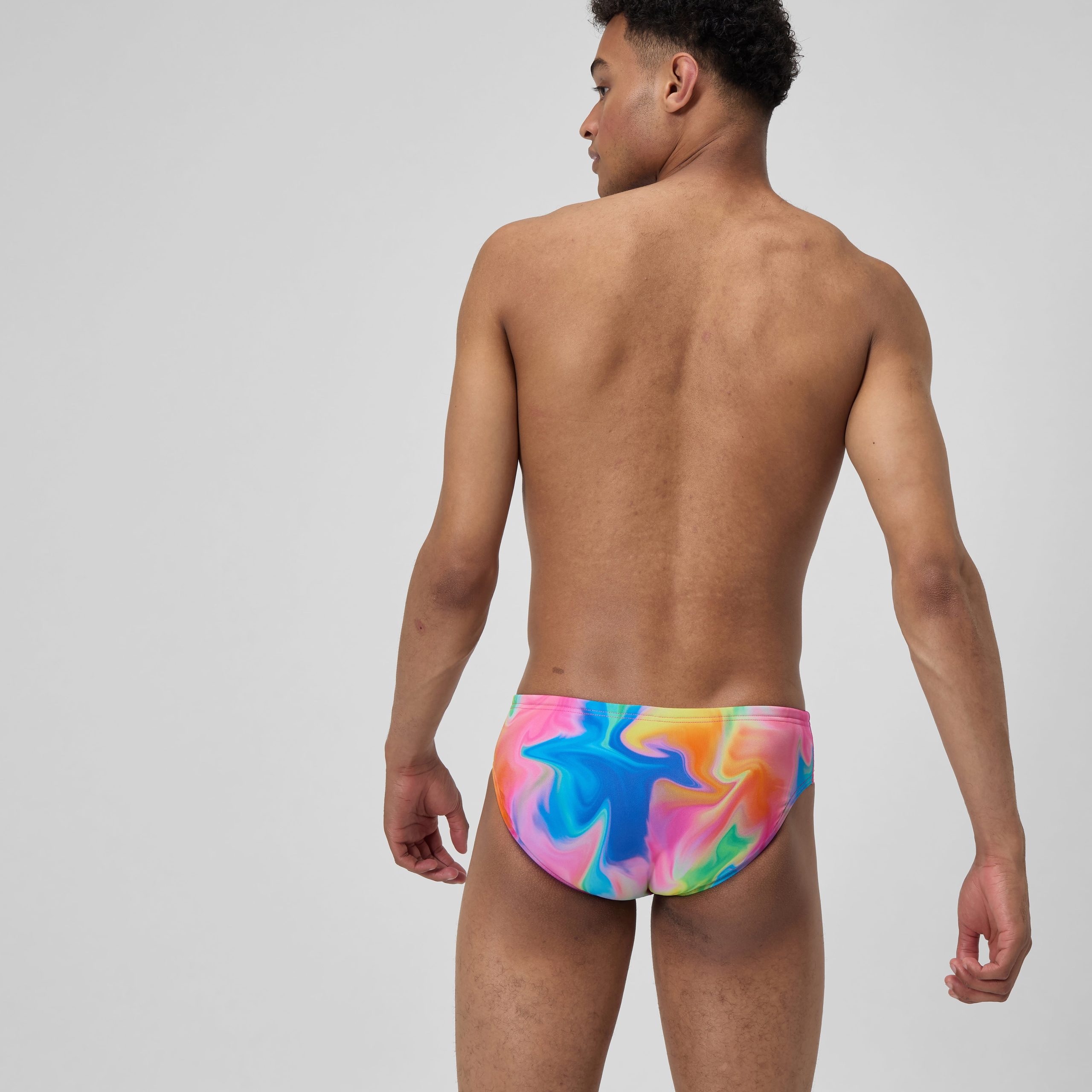Men's Club Training Printed Brief Pink/Yellow - Image 4