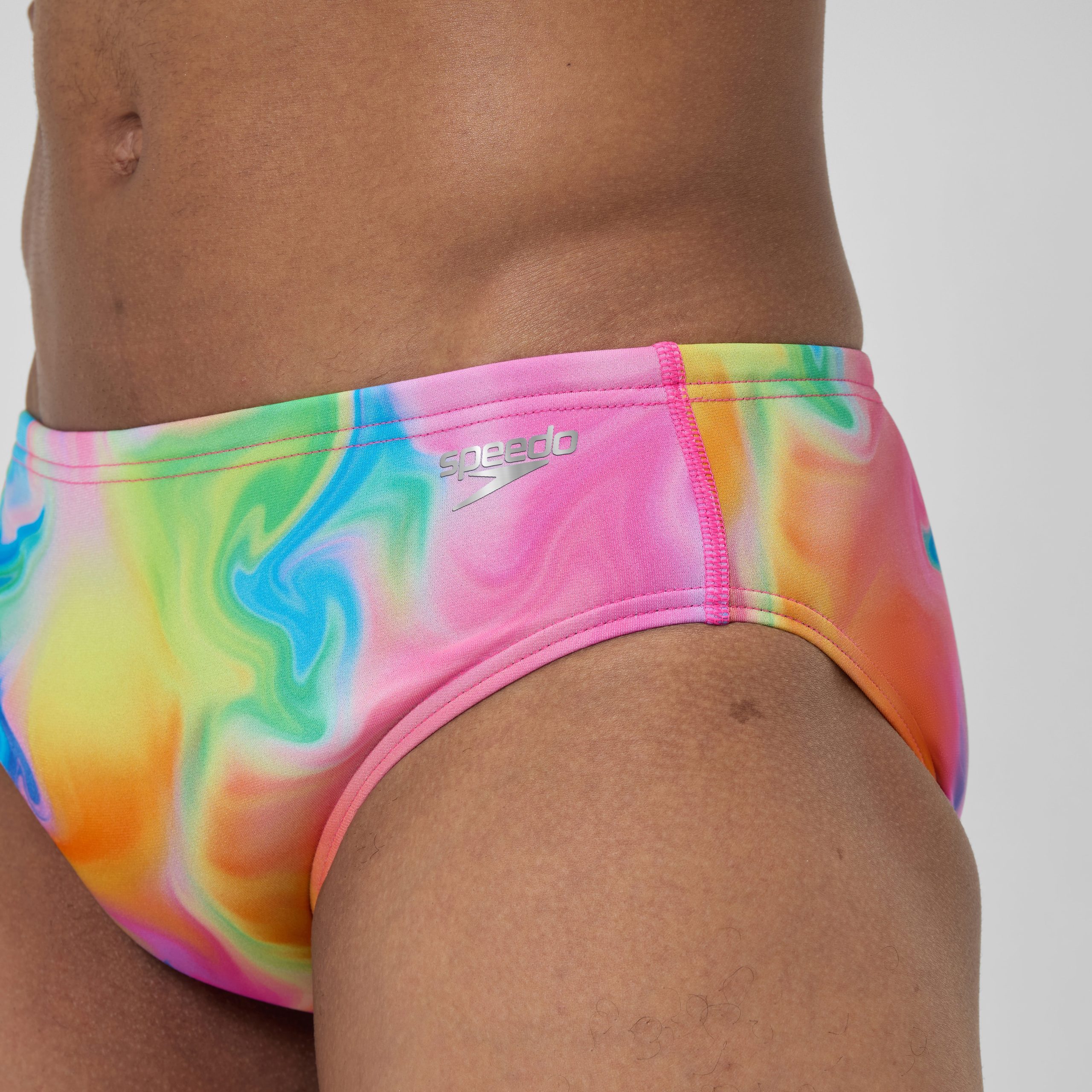 Men's Club Training Printed Brief Pink/Yellow - Image 9