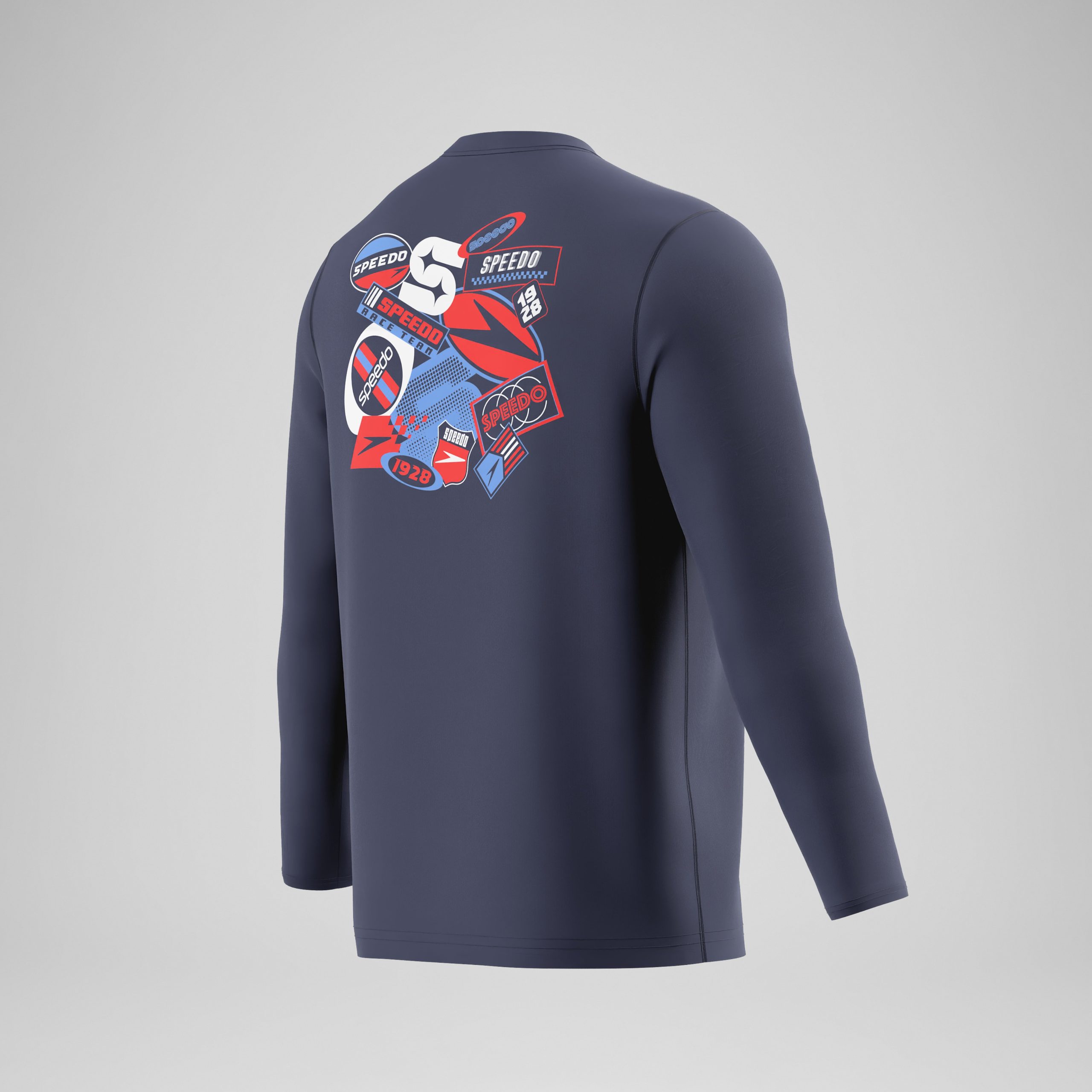 Men's Long Sleeve Swim Shirt Navy - Image 4