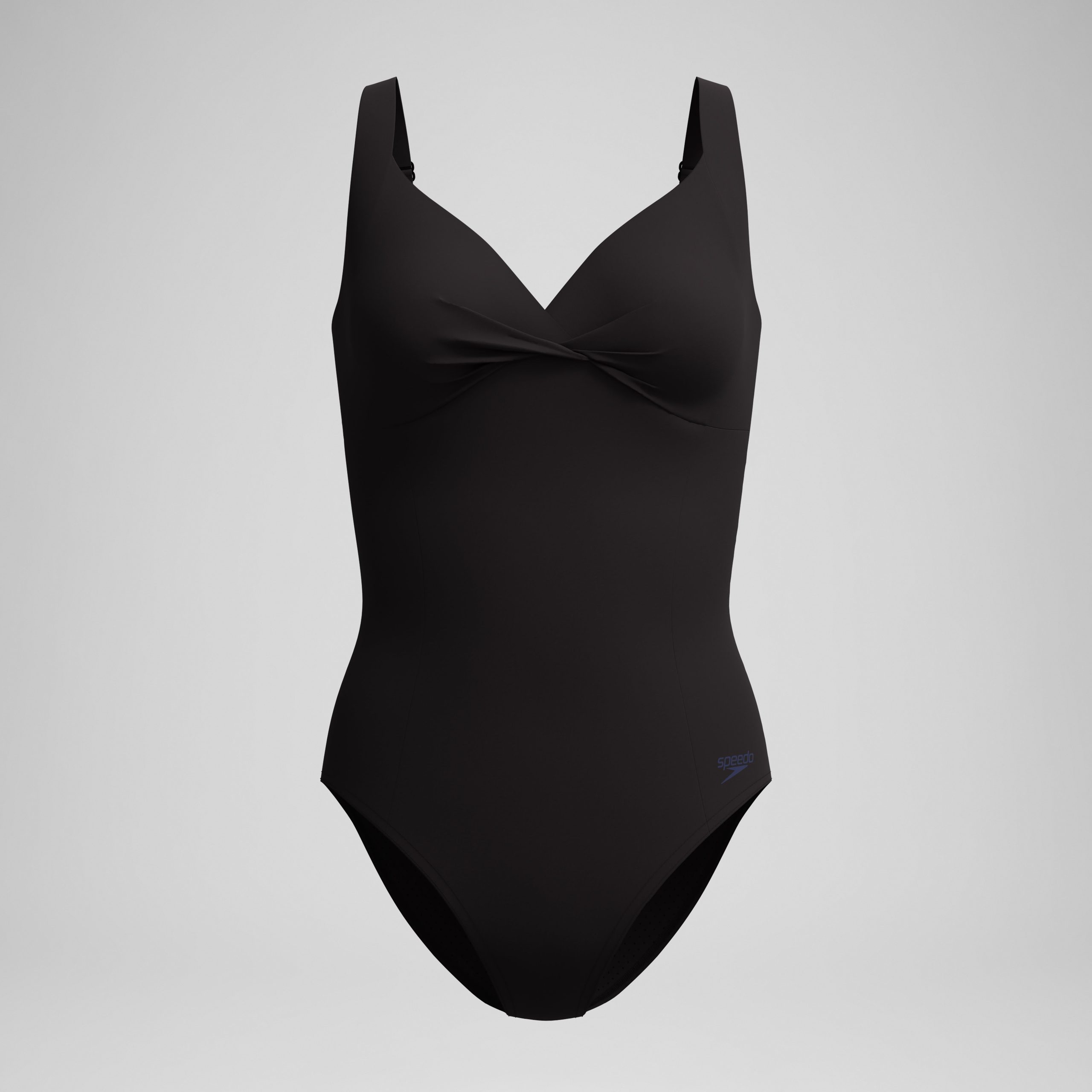 Women's Solid Cross Knot One Piece Black