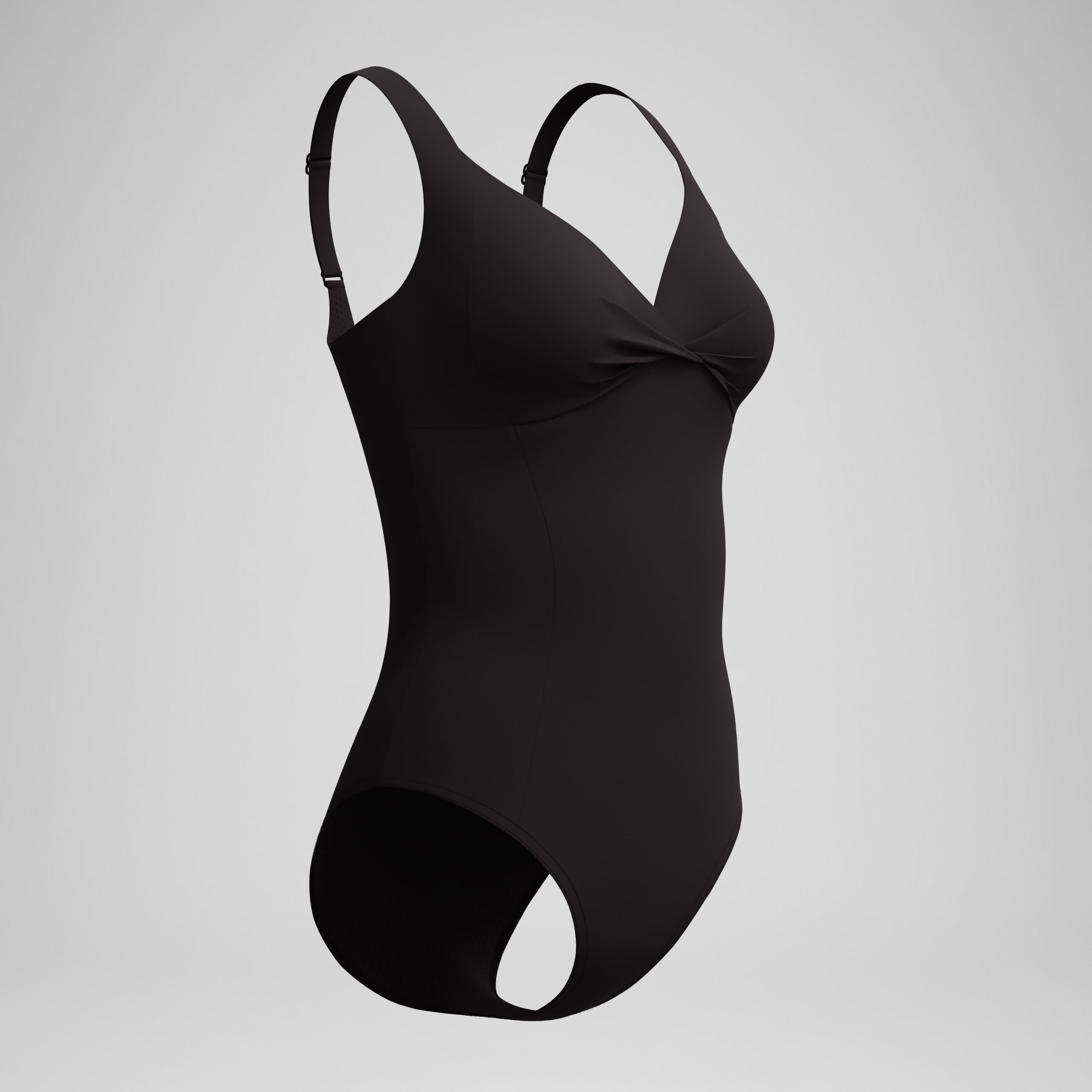Women's Solid Cross Knot One Piece Black - Image 2