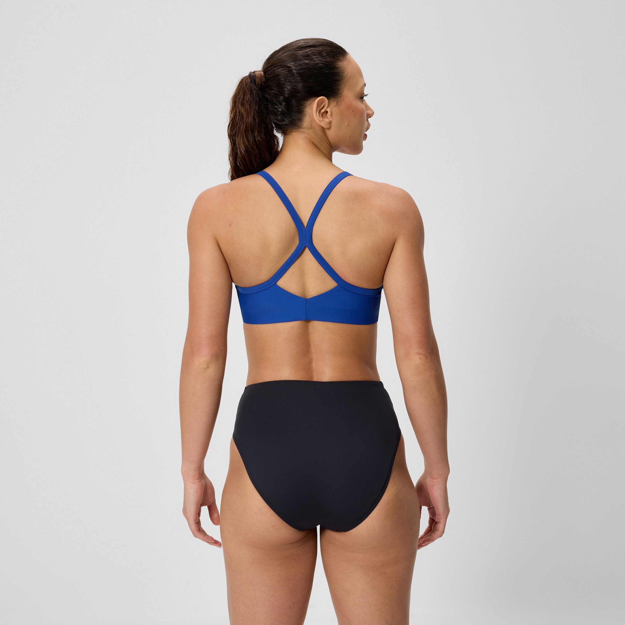 Women's Solid Racerback Bikini Top Blue - Image 3