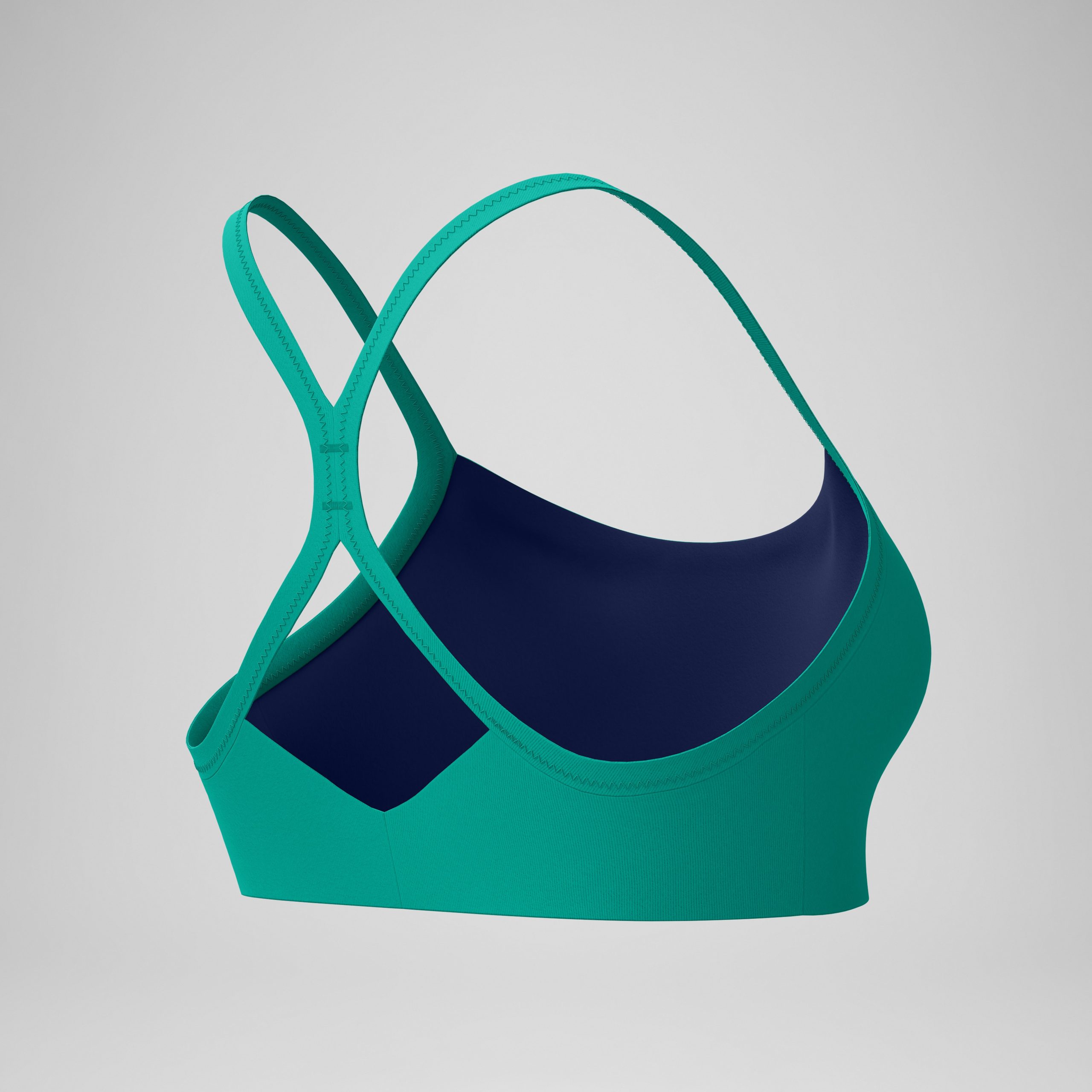 Women's Solid Racerback Bikini Top Teal - Image 8