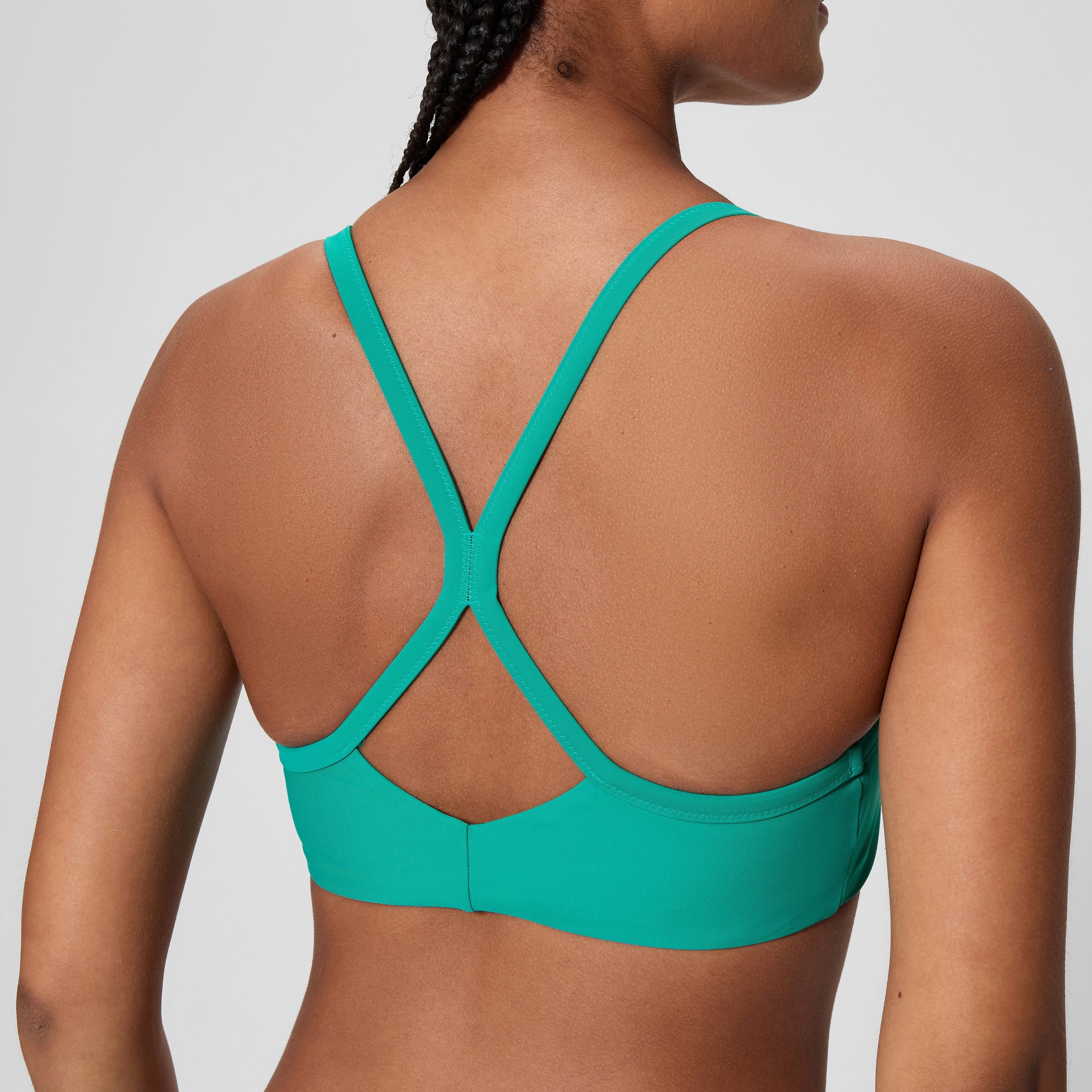Women's Solid Racerback Bikini Top Teal - Image 9