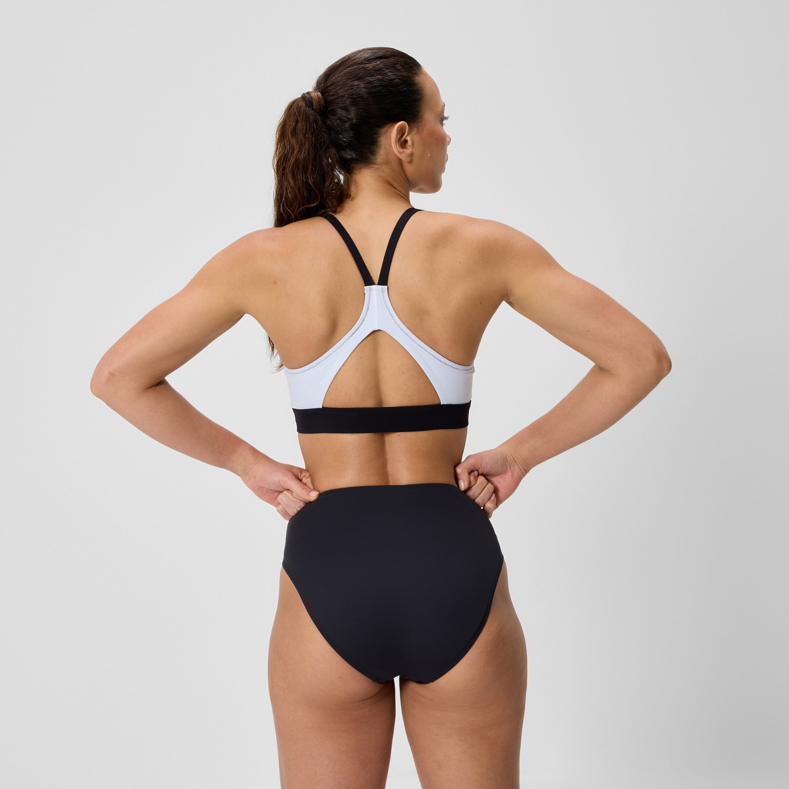Women's Colorblock Bikini Top Black/White - Image 3