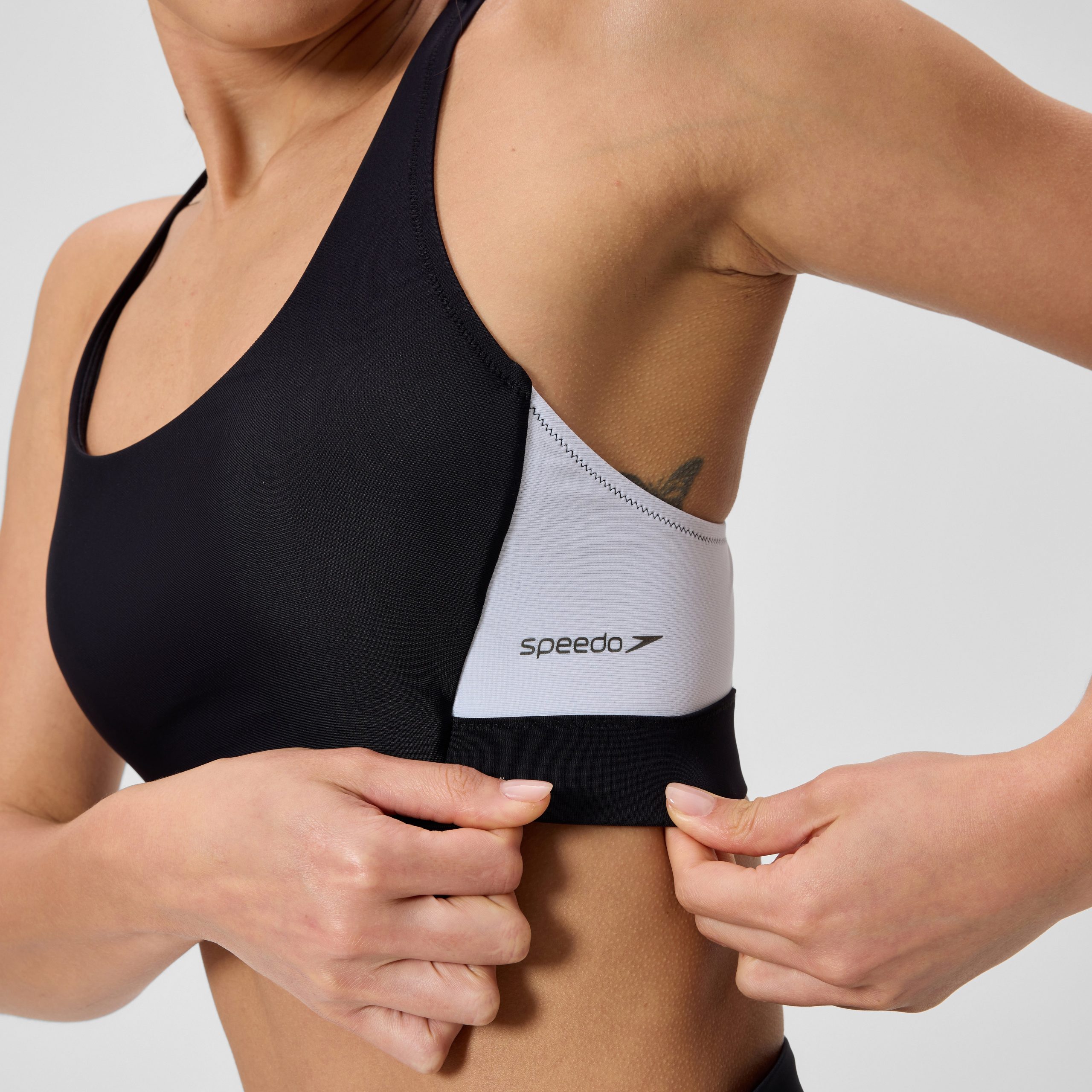 Women's Colorblock Bikini Top Black/White - Image 9