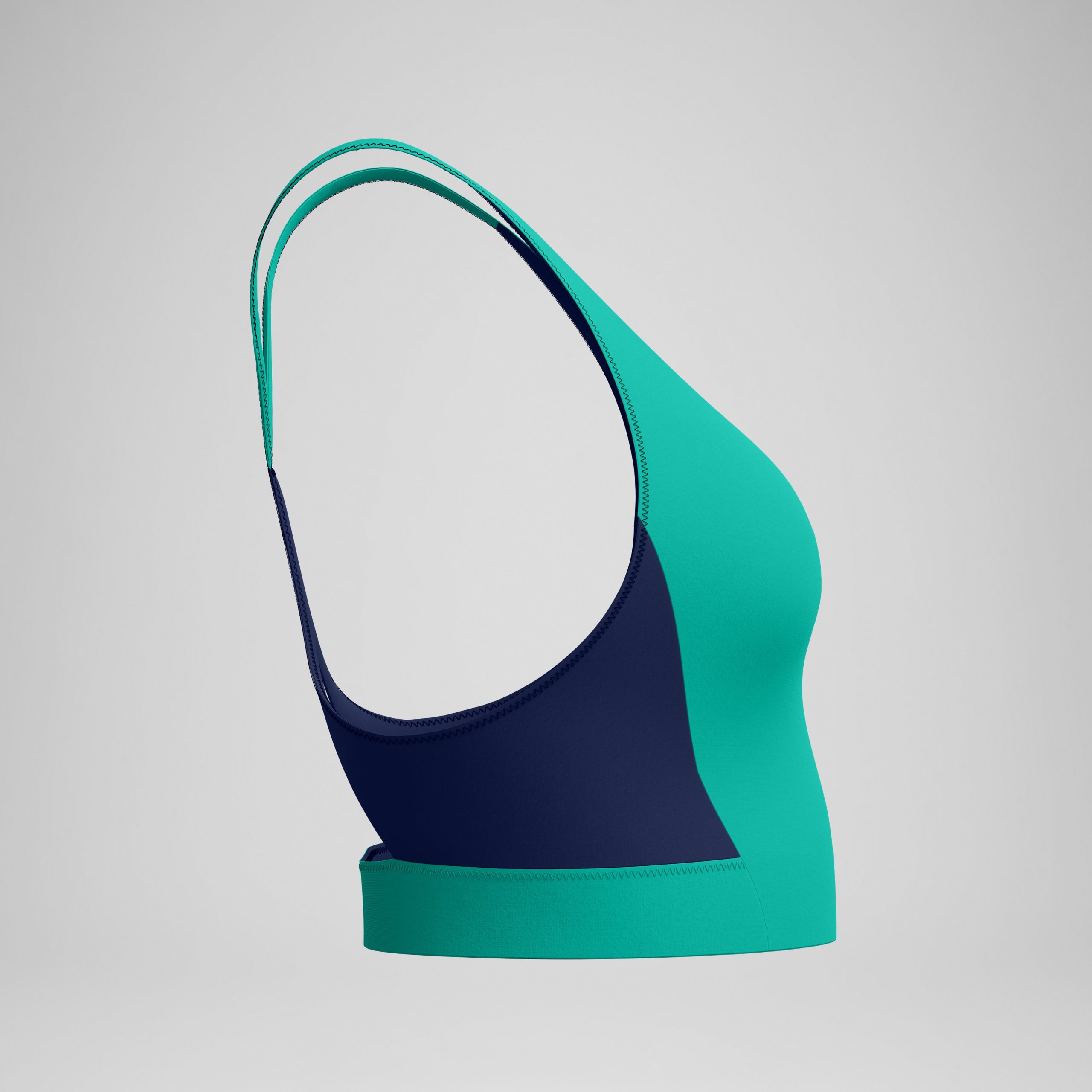 Women's Colorblock Bikini Top Teal/Navy - Image 6