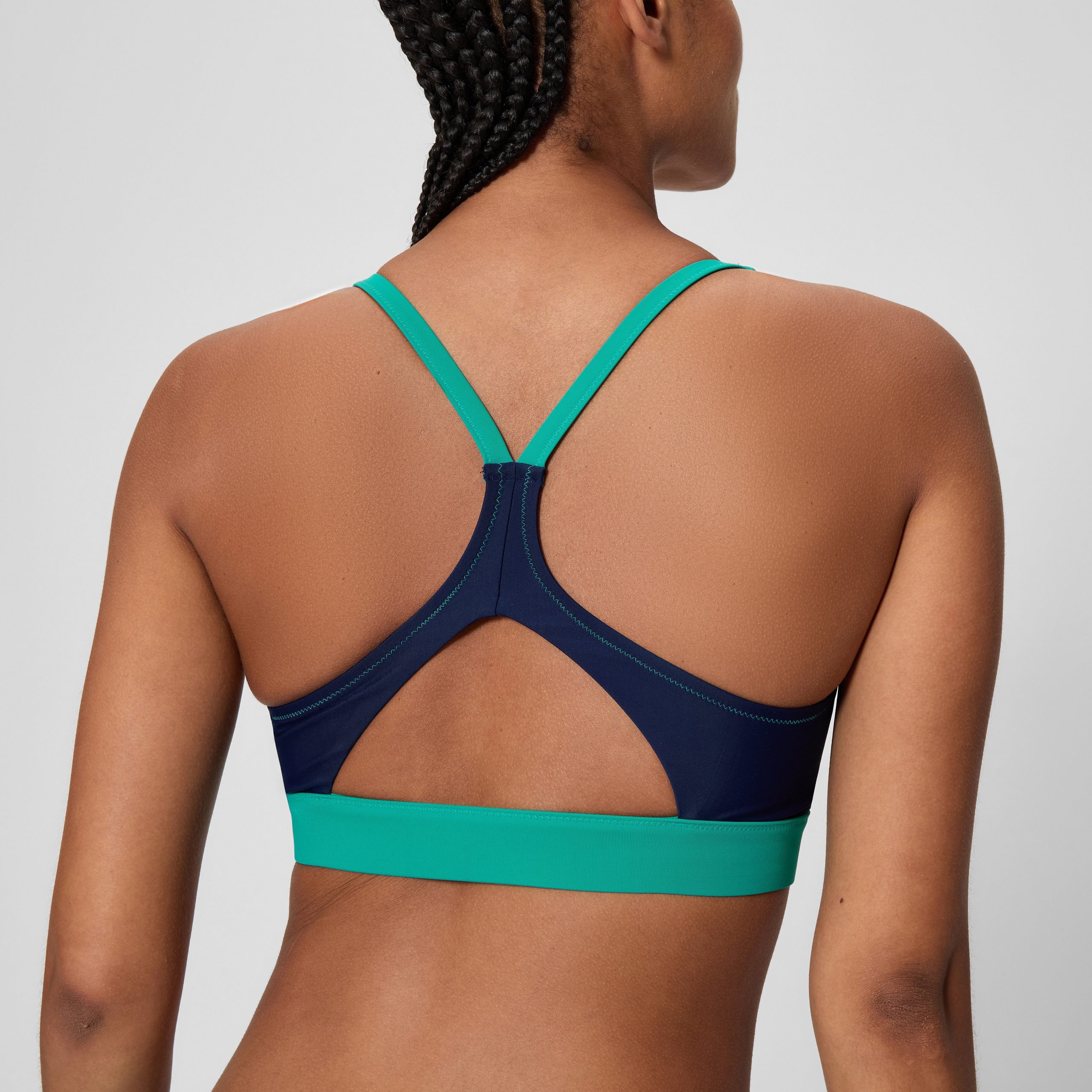 Women's Colorblock Bikini Top Teal/Navy - Image 9