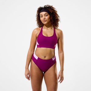 Women's Colorblock Bikini Top Dark Pink