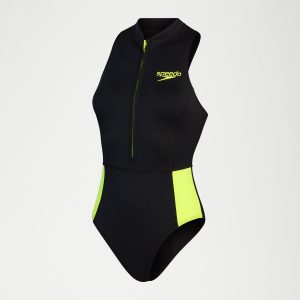Women's Sleeveless Thermal One Piece Black/Green