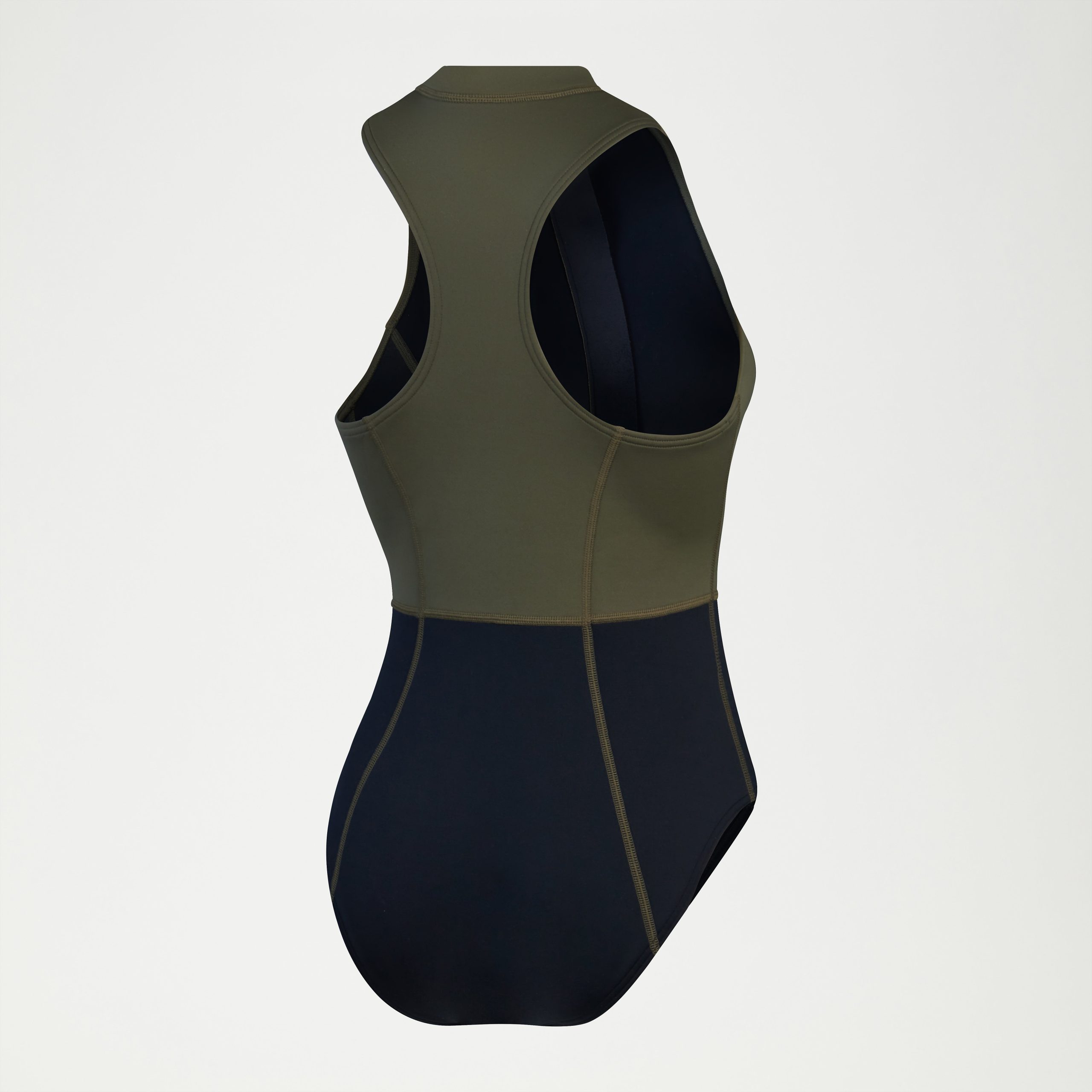 Women's Sleeveless Thermal One Piece Black/Green - Image 2