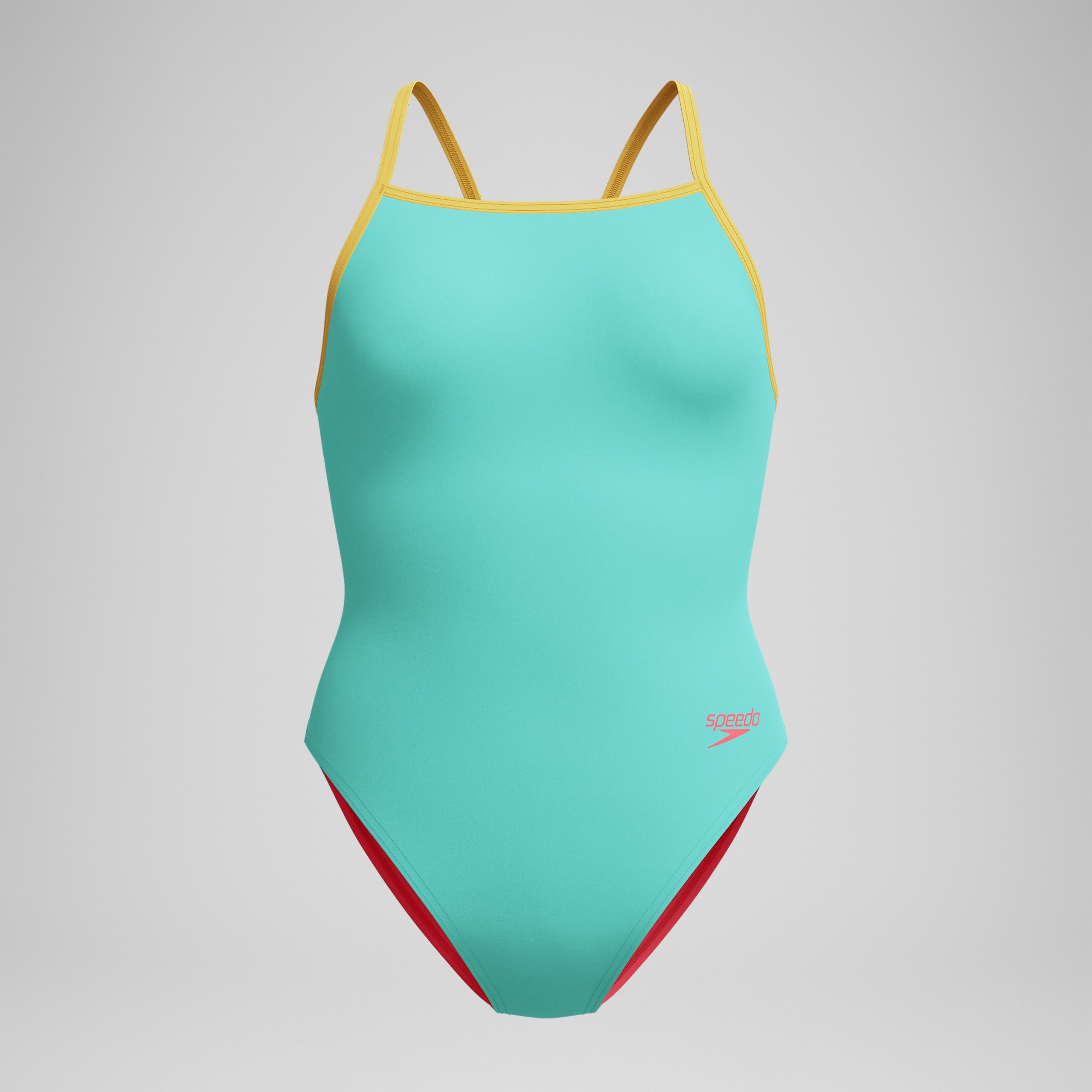 Women's Solid Tri Back One Piece Teal - Image 5
