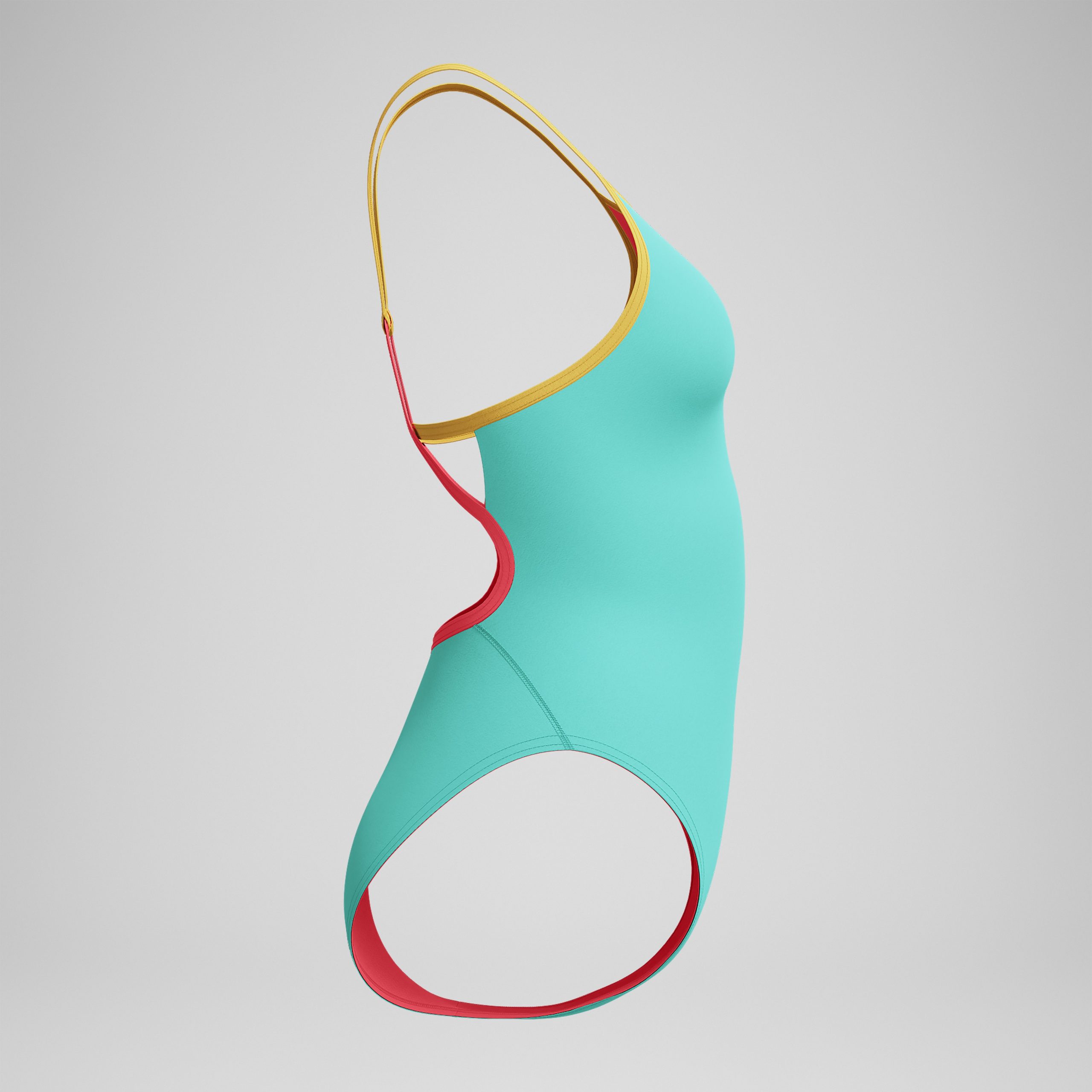 Women's Solid Tri Back One Piece Teal - Image 6