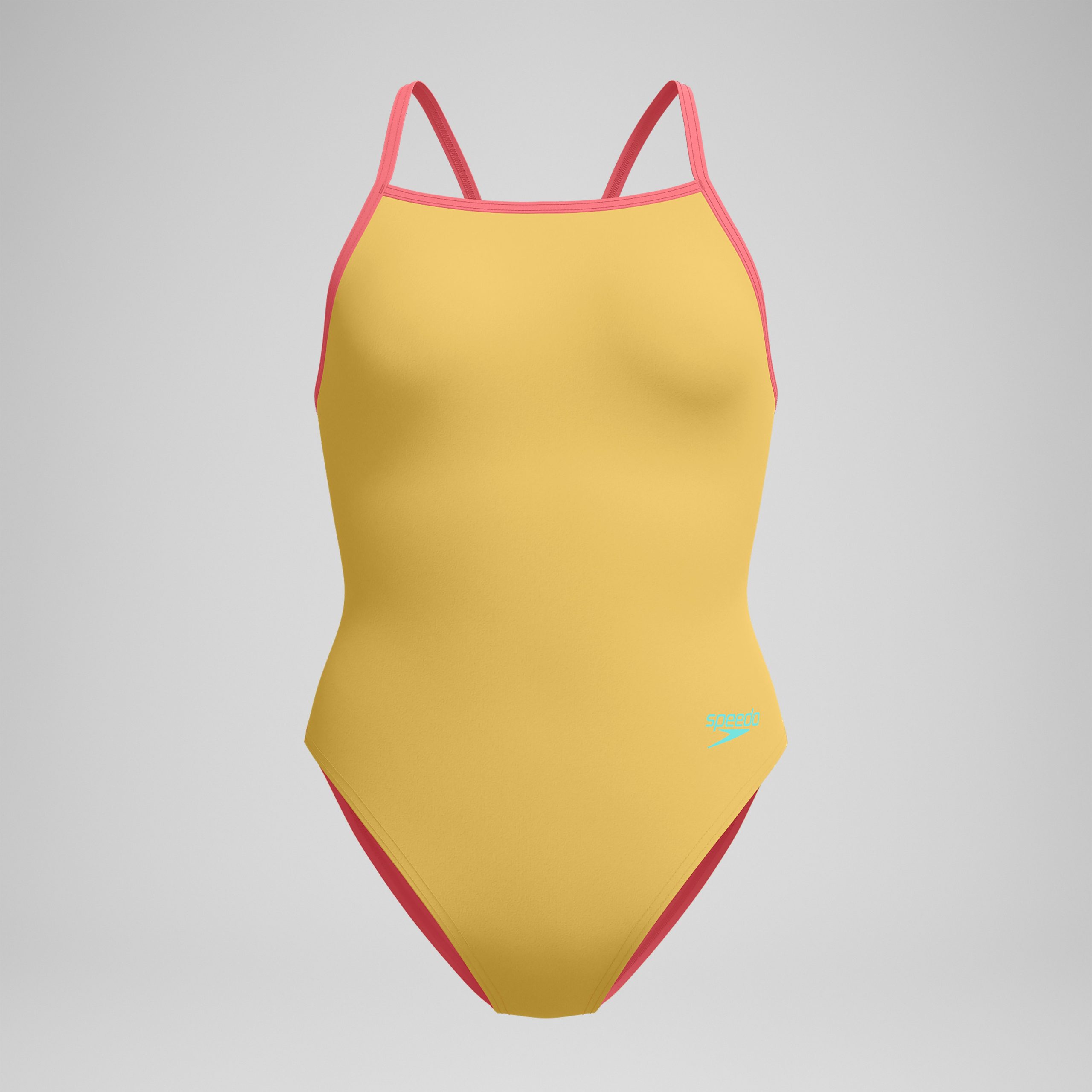 Women's Solid Tri Back One Piece Yellow - Image 5