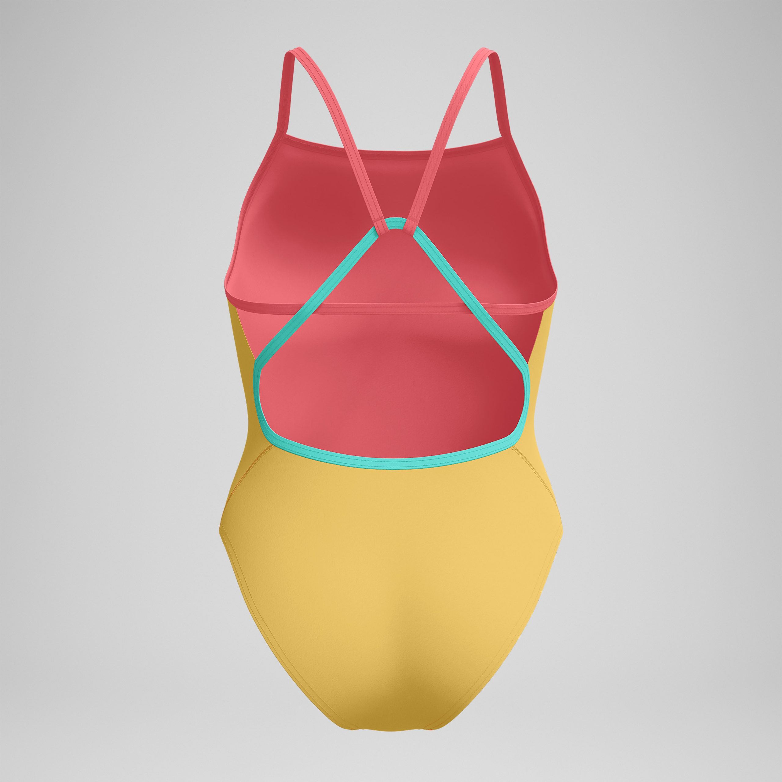 Women's Solid Tri Back One Piece Yellow - Image 7