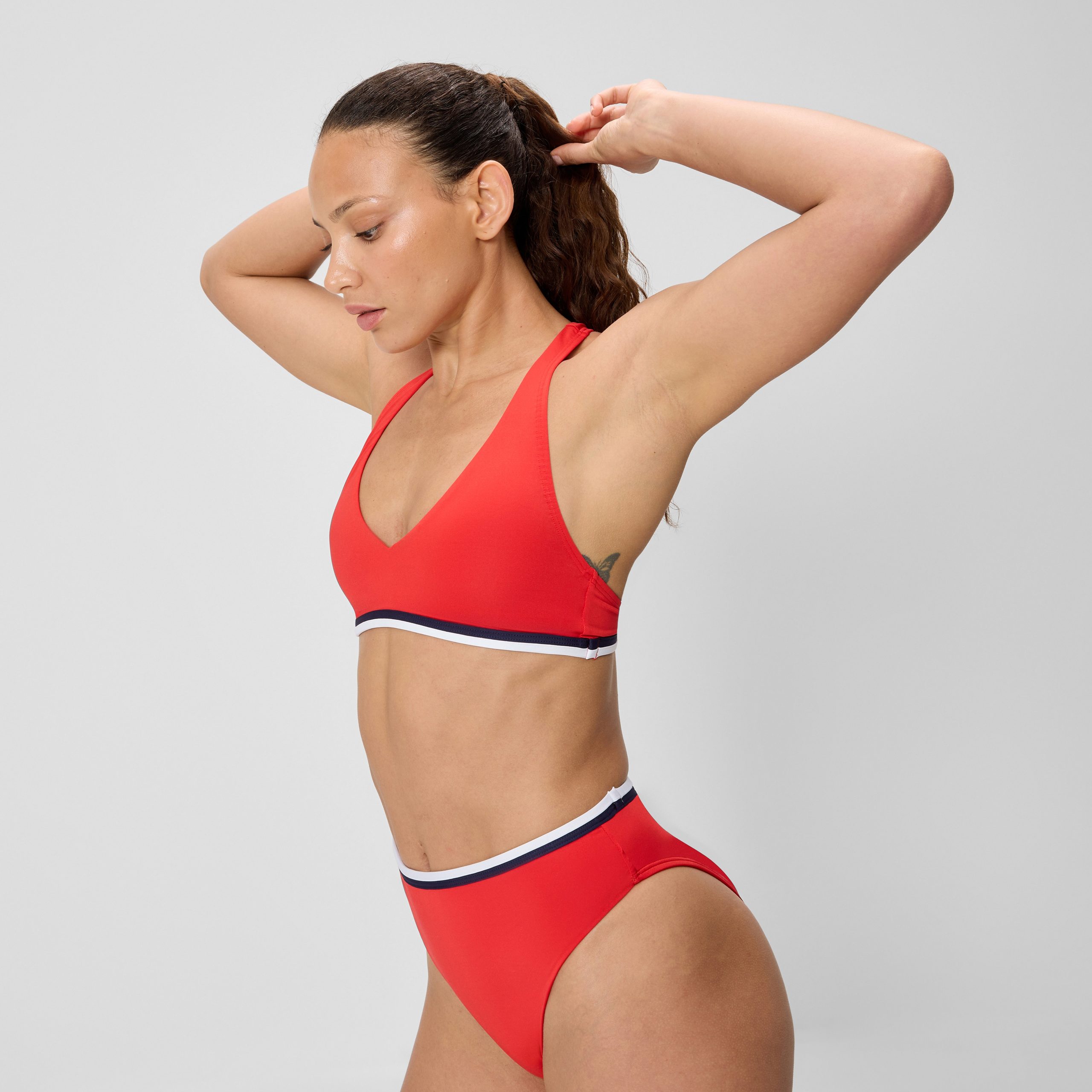 Women's Jetstream Racerback Bikini Top Red/White - Image 2