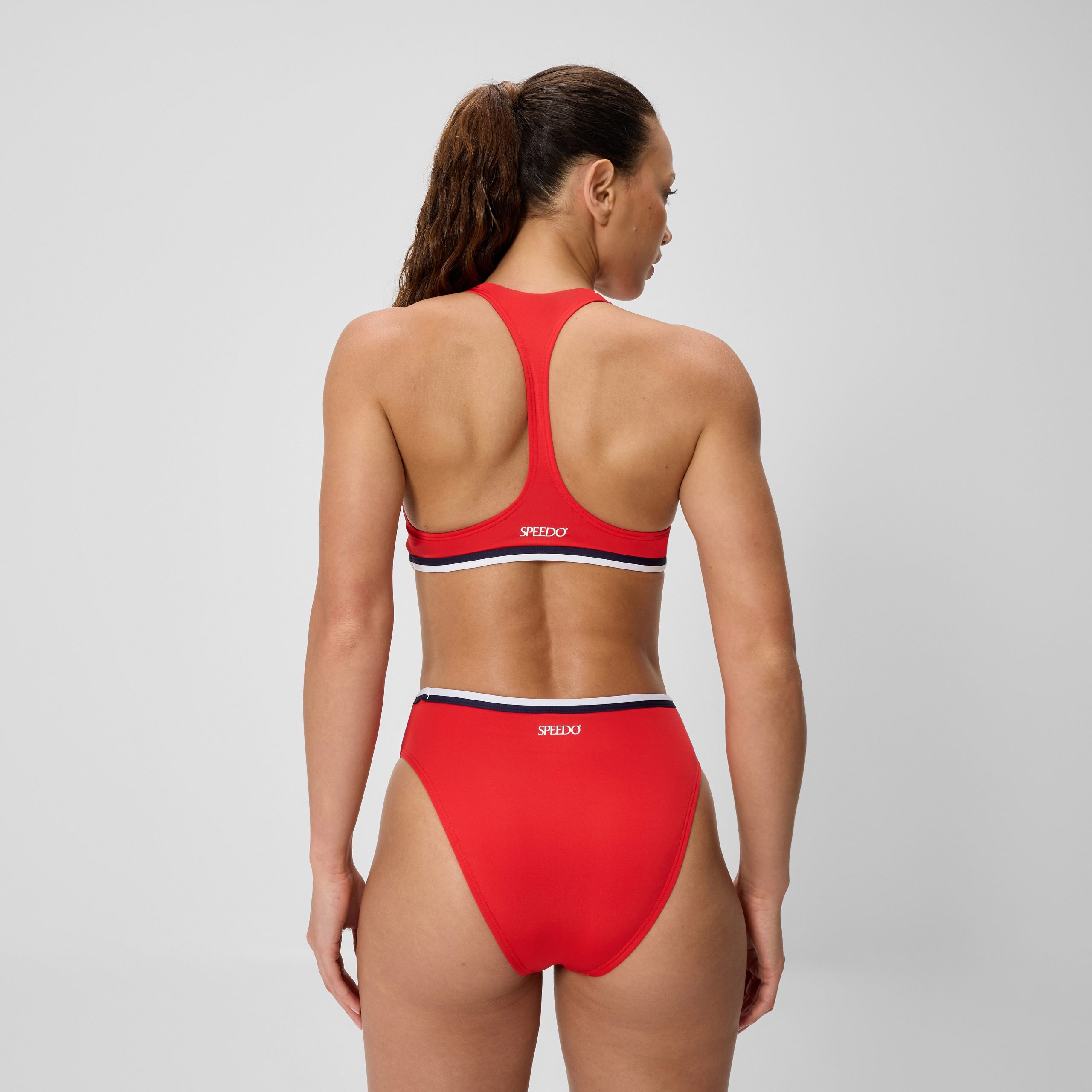 Women's Jetstream Racerback Bikini Top Red/White - Image 3