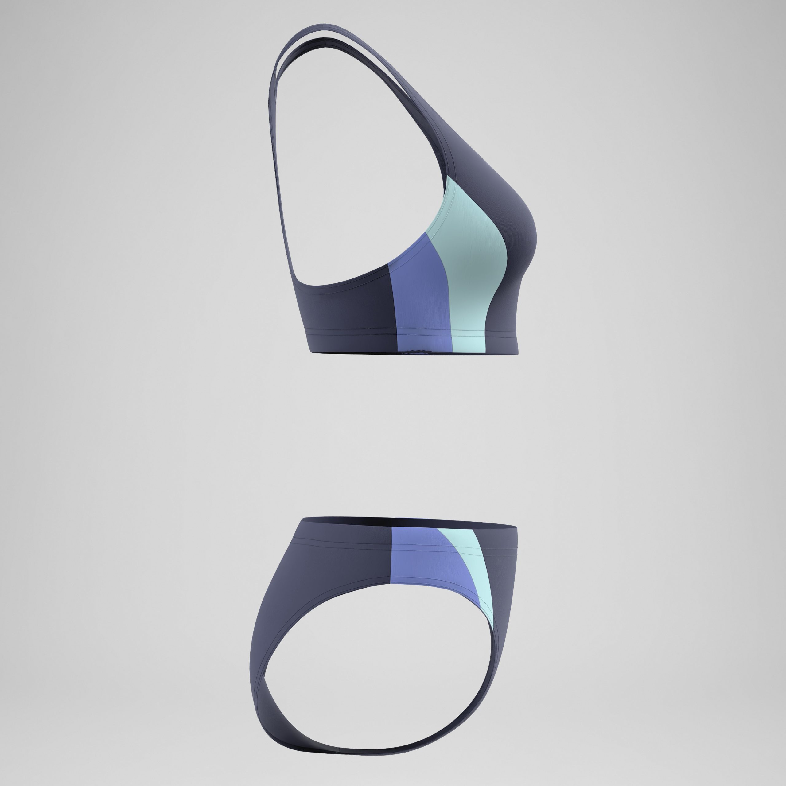 Women's Colorblock Two Piece Navy/Blue - Image 3