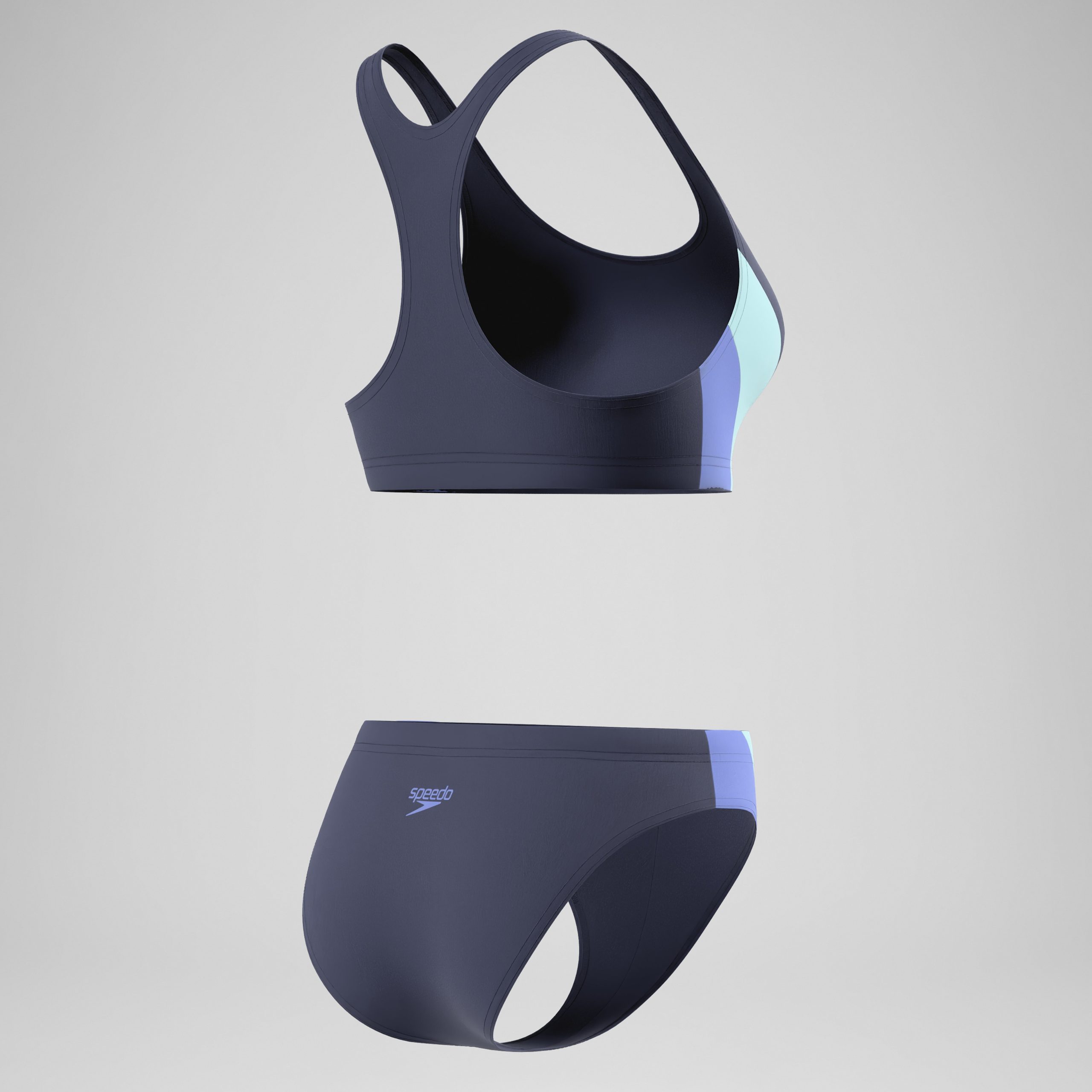 Women's Colorblock Two Piece Navy/Blue - Image 4