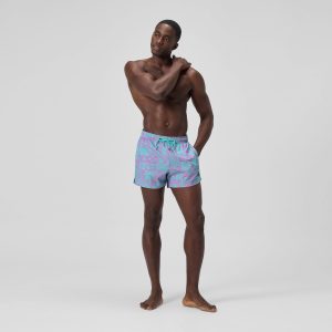 Men's Print Redondo Edge Volley Swim Trunks Pink/Green