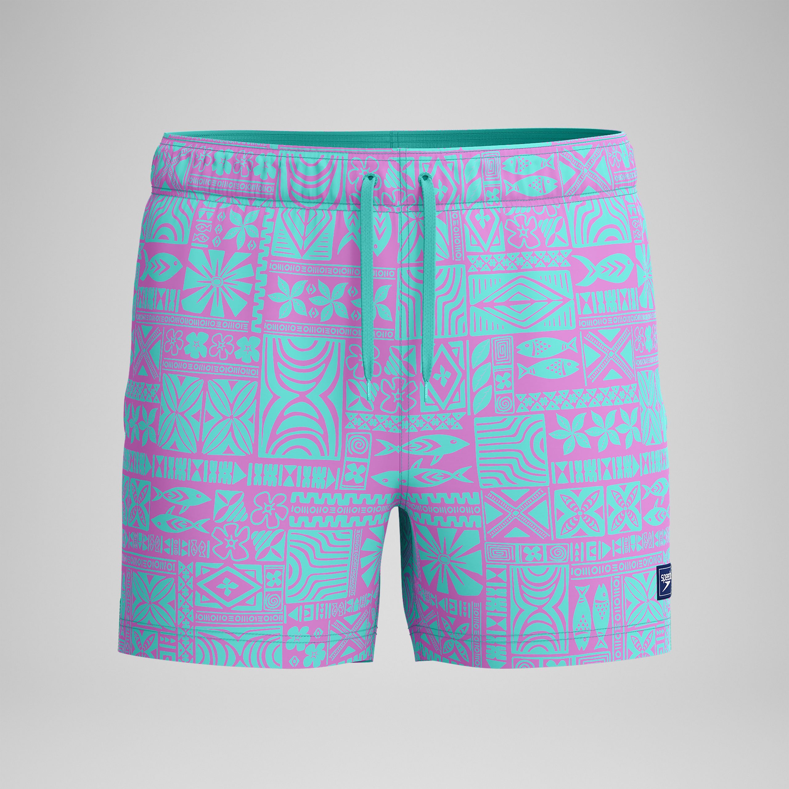 Men's Print Redondo Edge Volley Swim Trunks Pink/Green - Image 5