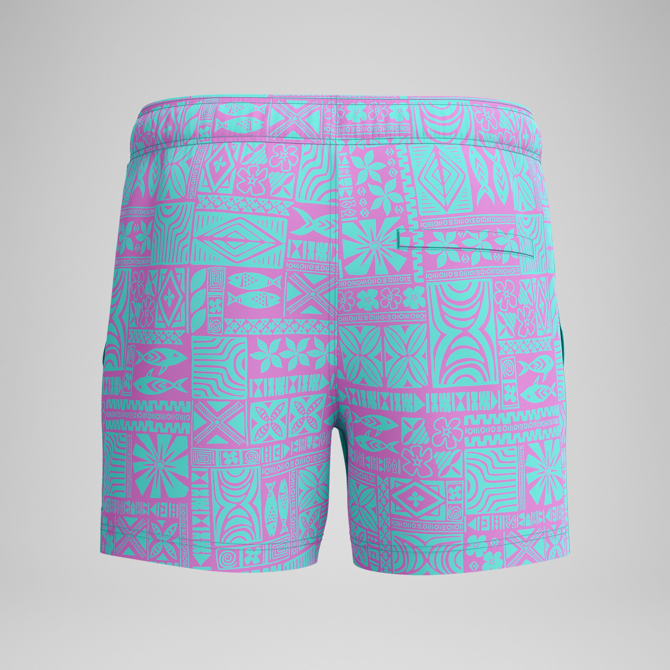 Men's Print Redondo Edge Volley Swim Trunks Pink/Green - Image 7