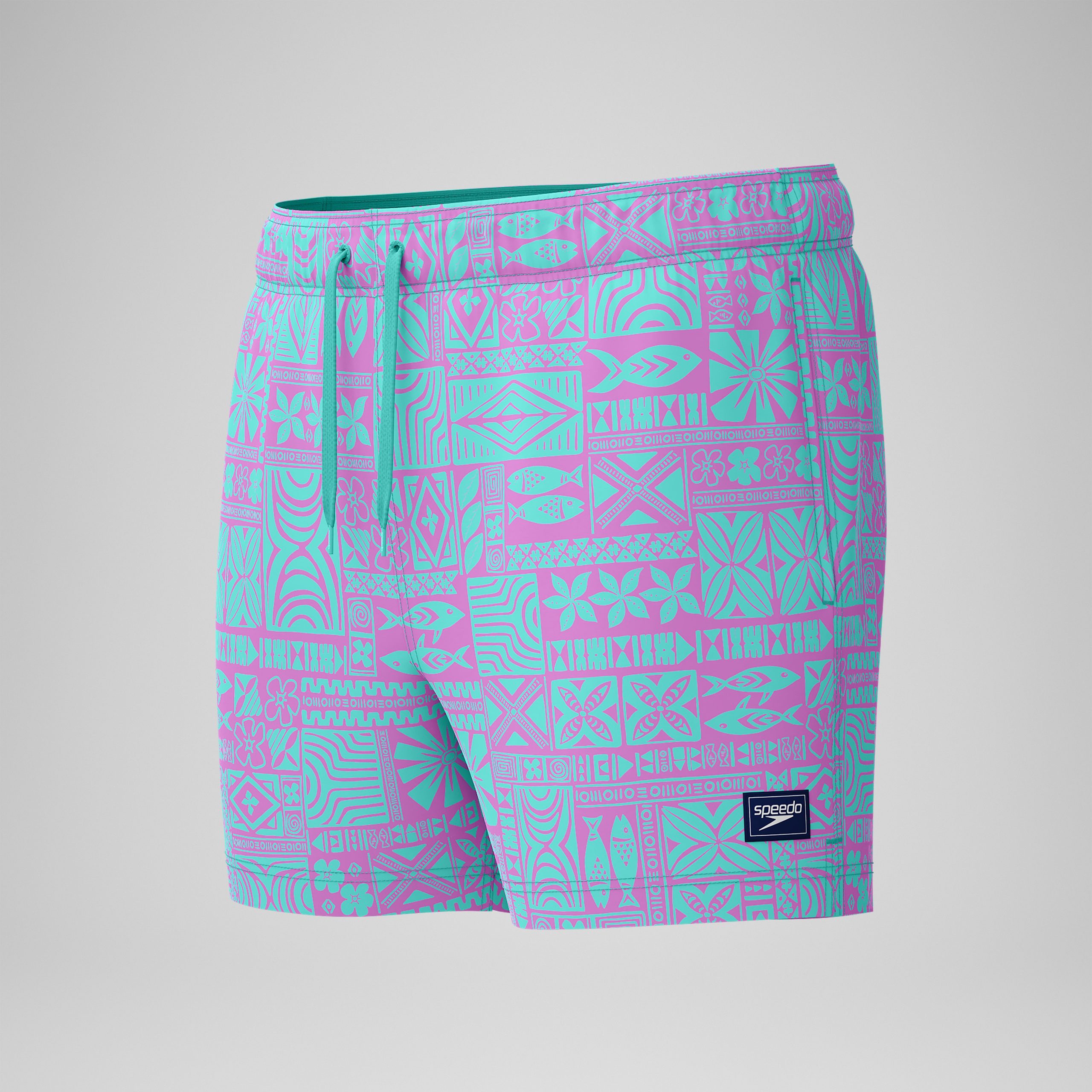 Men's Print Redondo Edge Volley Swim Trunks Pink/Green - Image 8