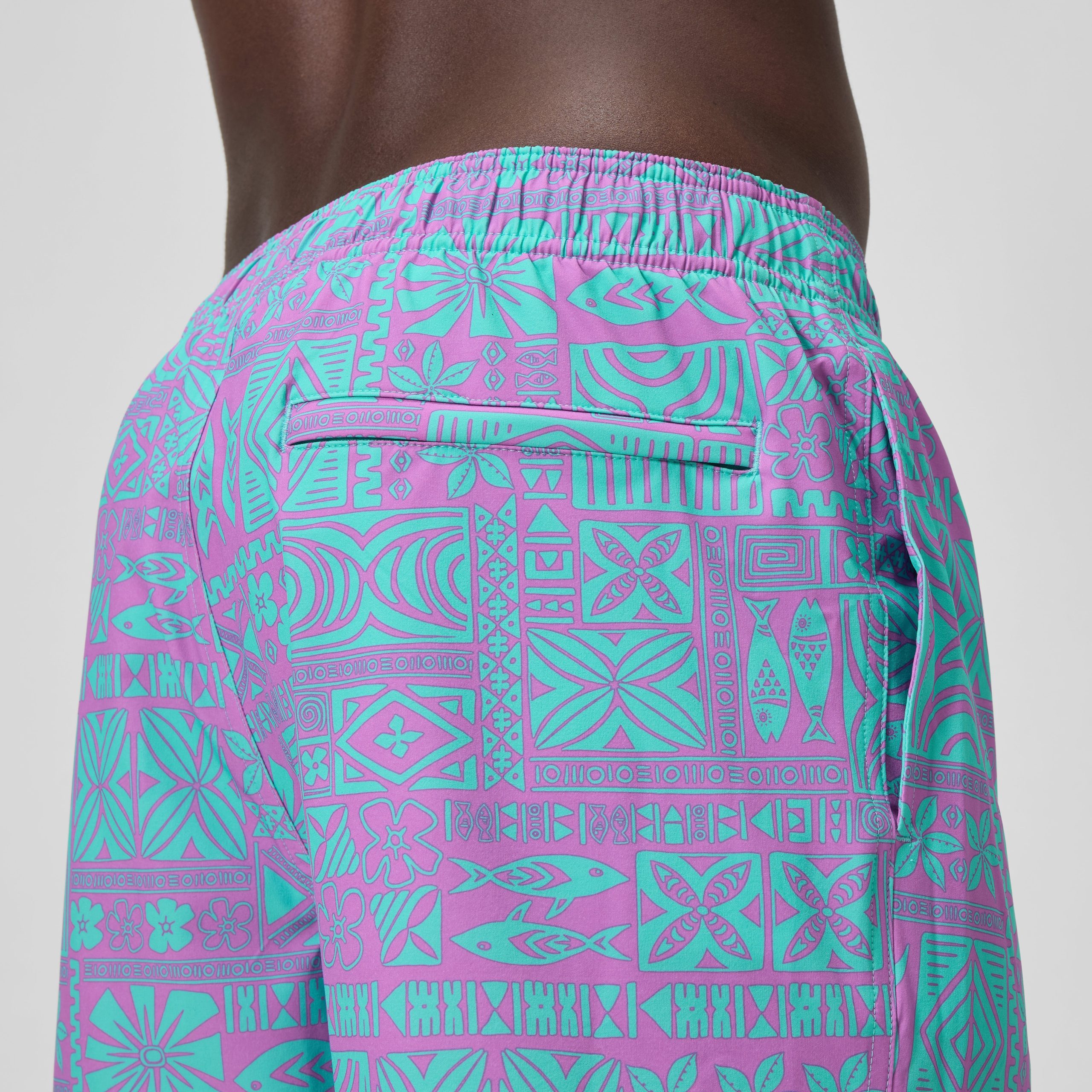 Men's Print Redondo Edge Volley Swim Trunks Pink/Green - Image 9