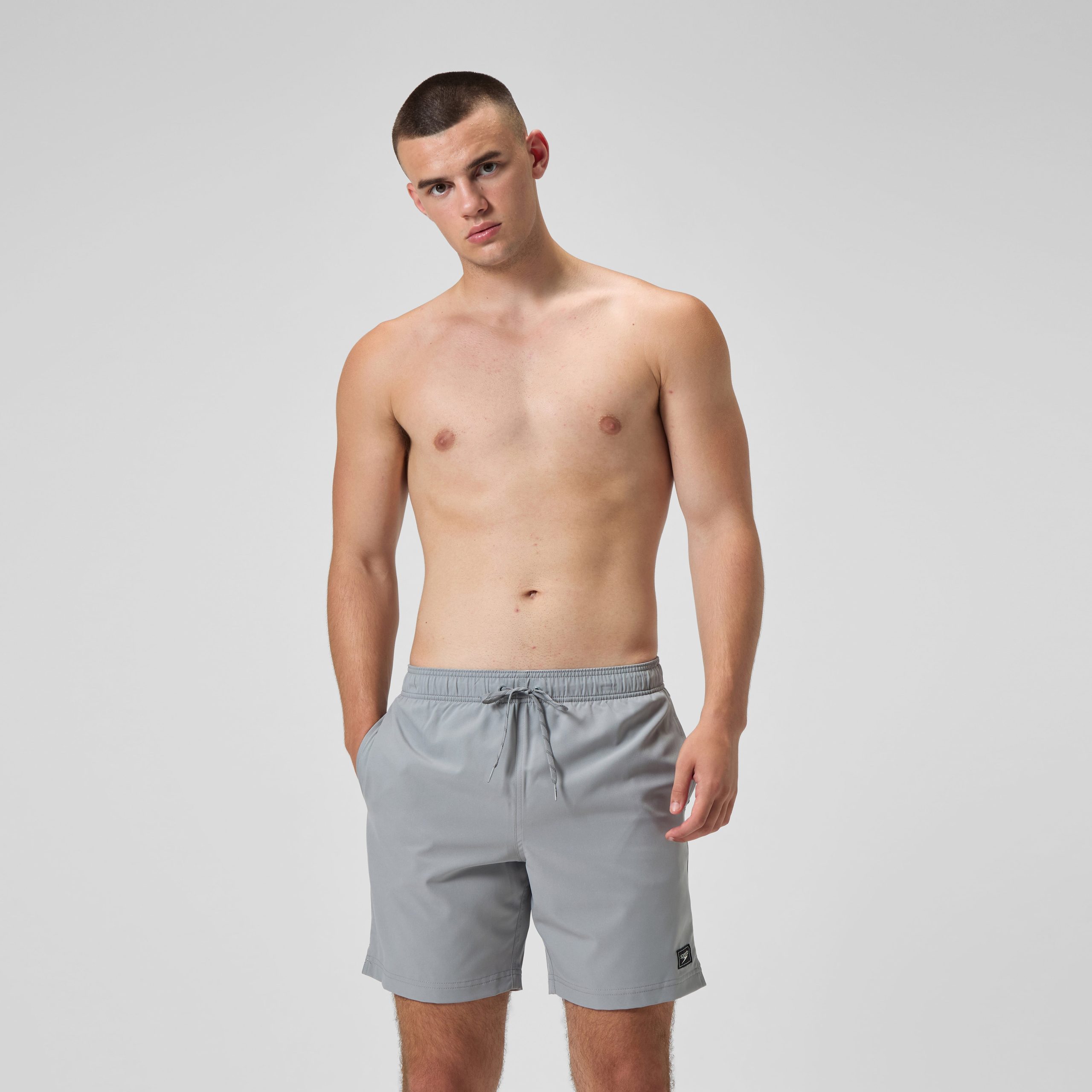 Men's Classic Solid Redondo Edge Volley Swim Trunks Gray - Image 2