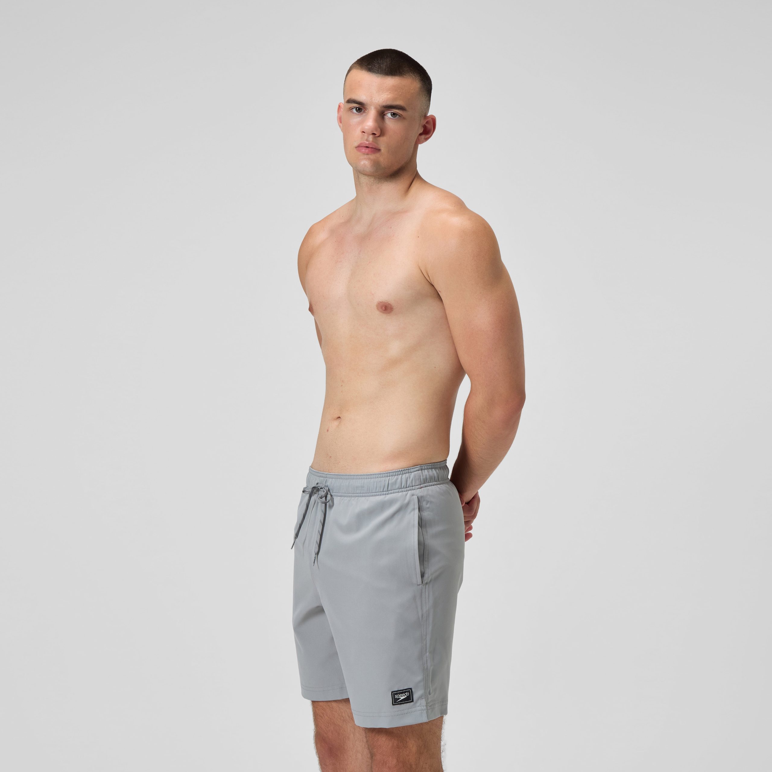 Men's Classic Solid Redondo Edge Volley Swim Trunks Gray - Image 3