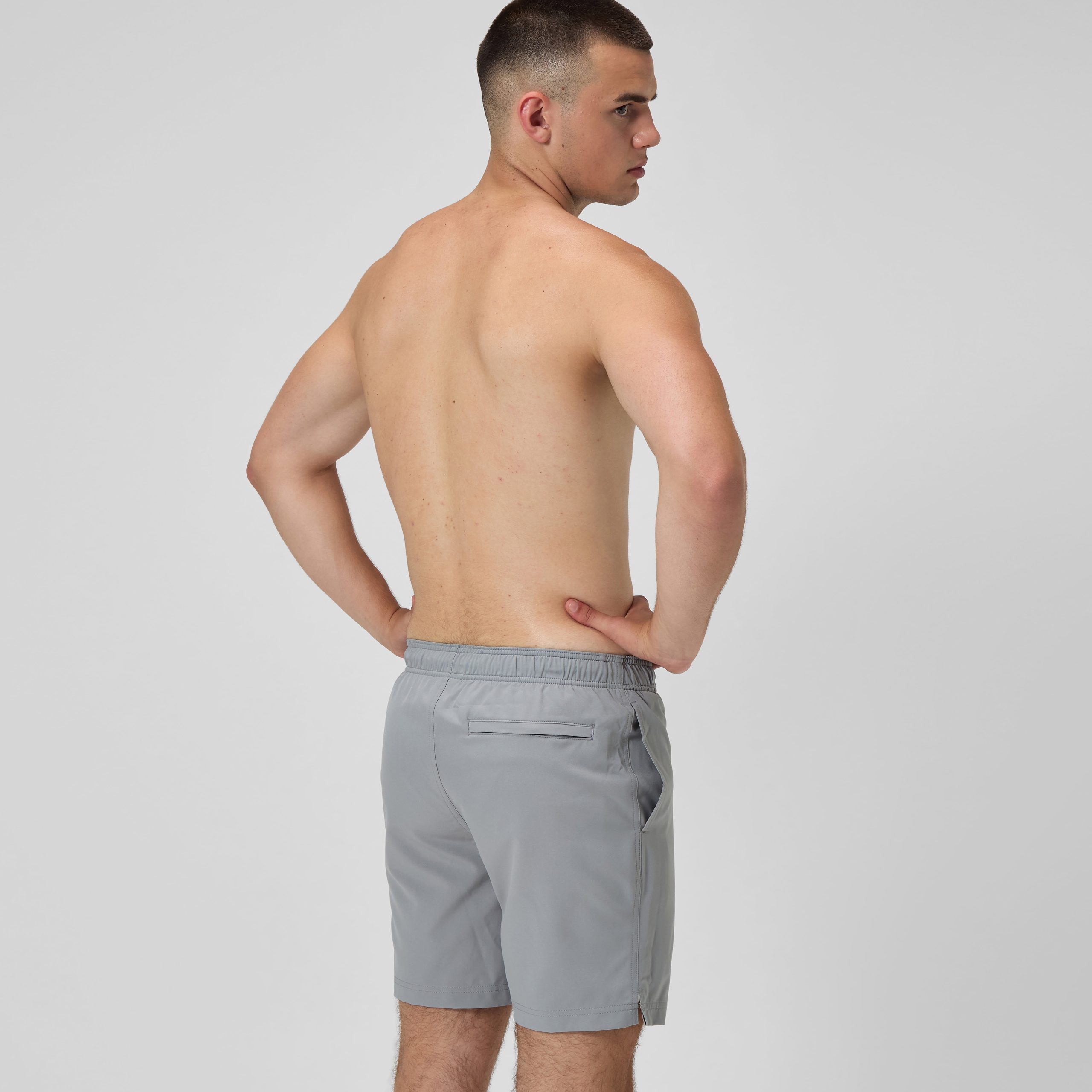 Men's Classic Solid Redondo Edge Volley Swim Trunks Gray - Image 4