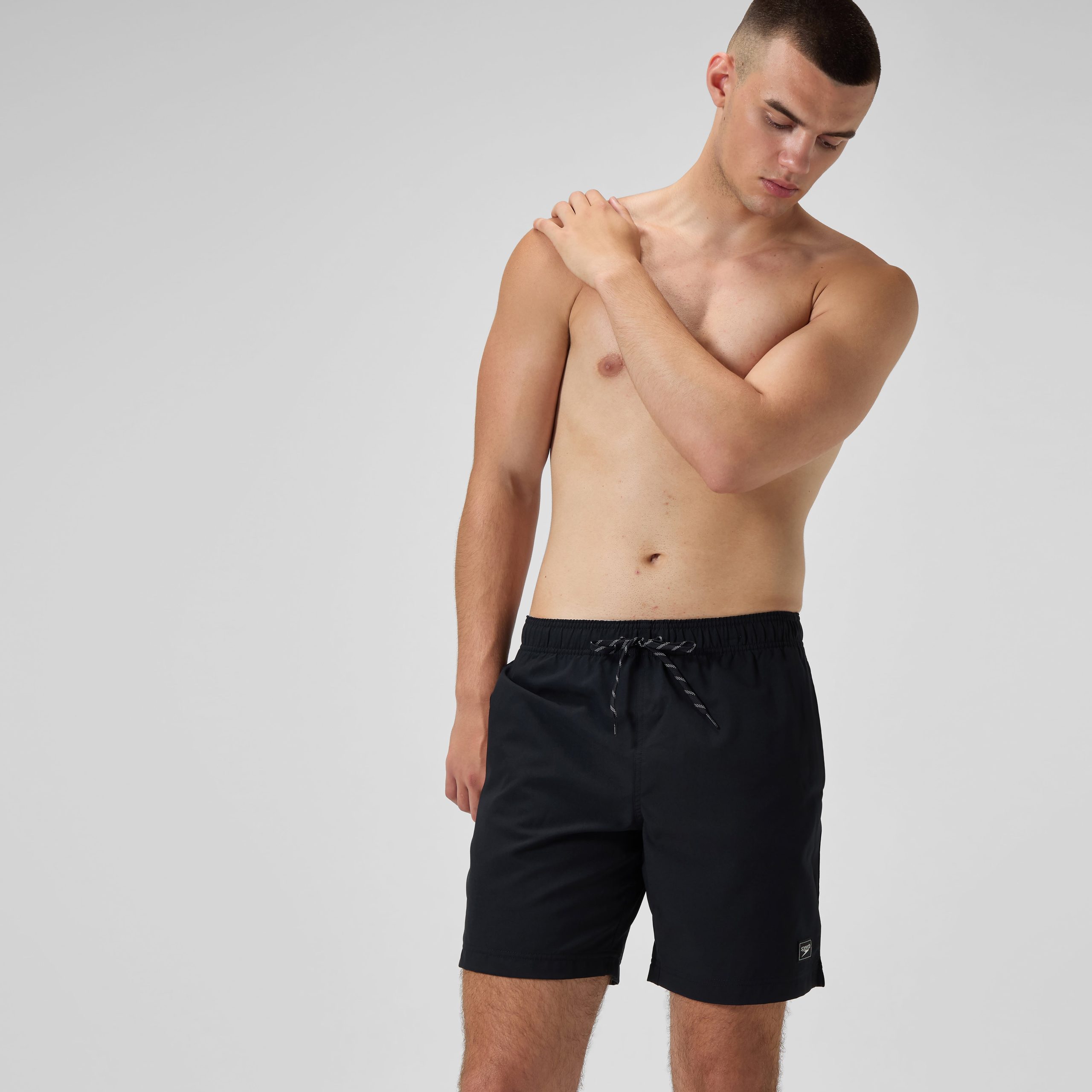 Men's Classic Solid Redondo Edge Volley Swim Trunks Black - Image 2