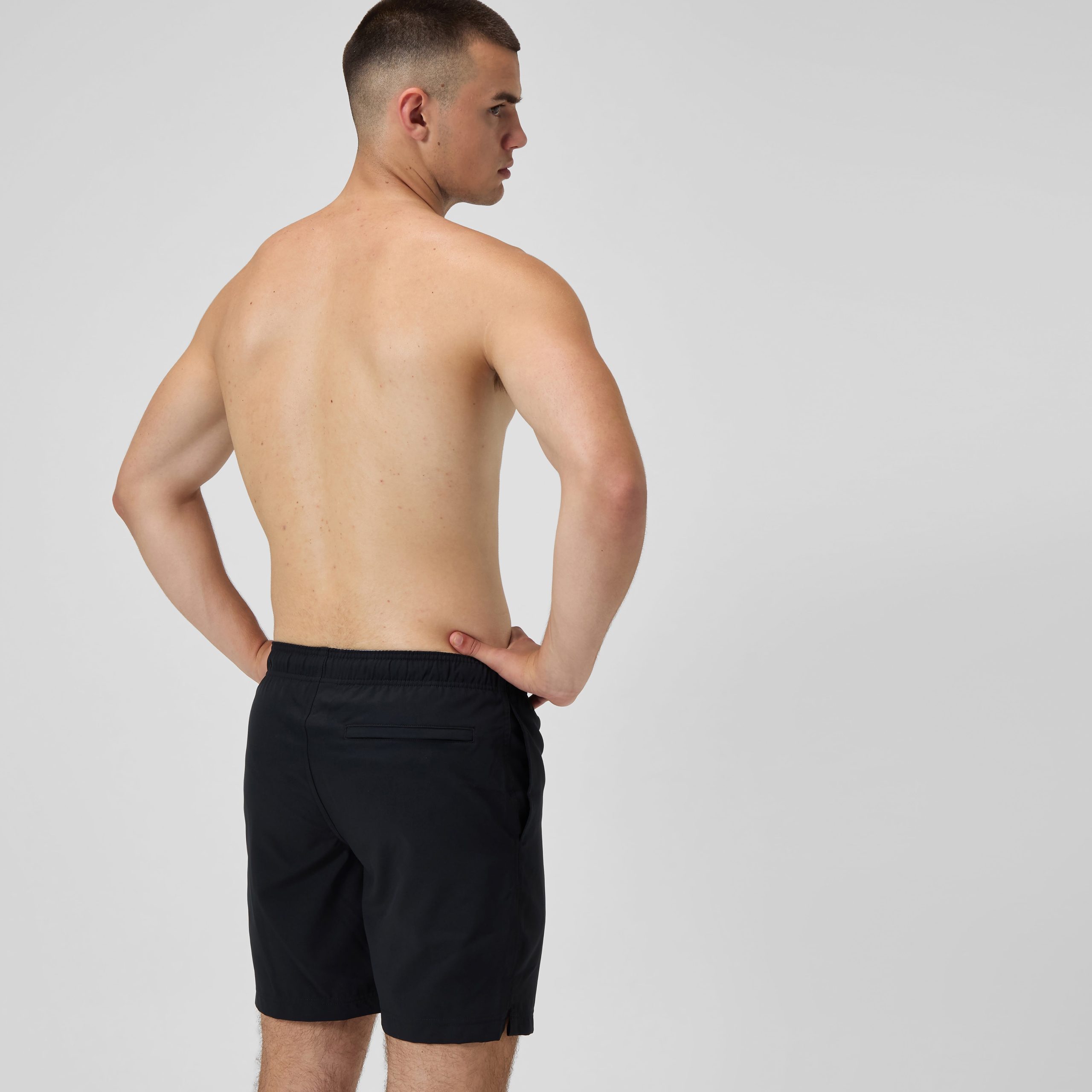 Men's Classic Solid Redondo Edge Volley Swim Trunks Black - Image 4