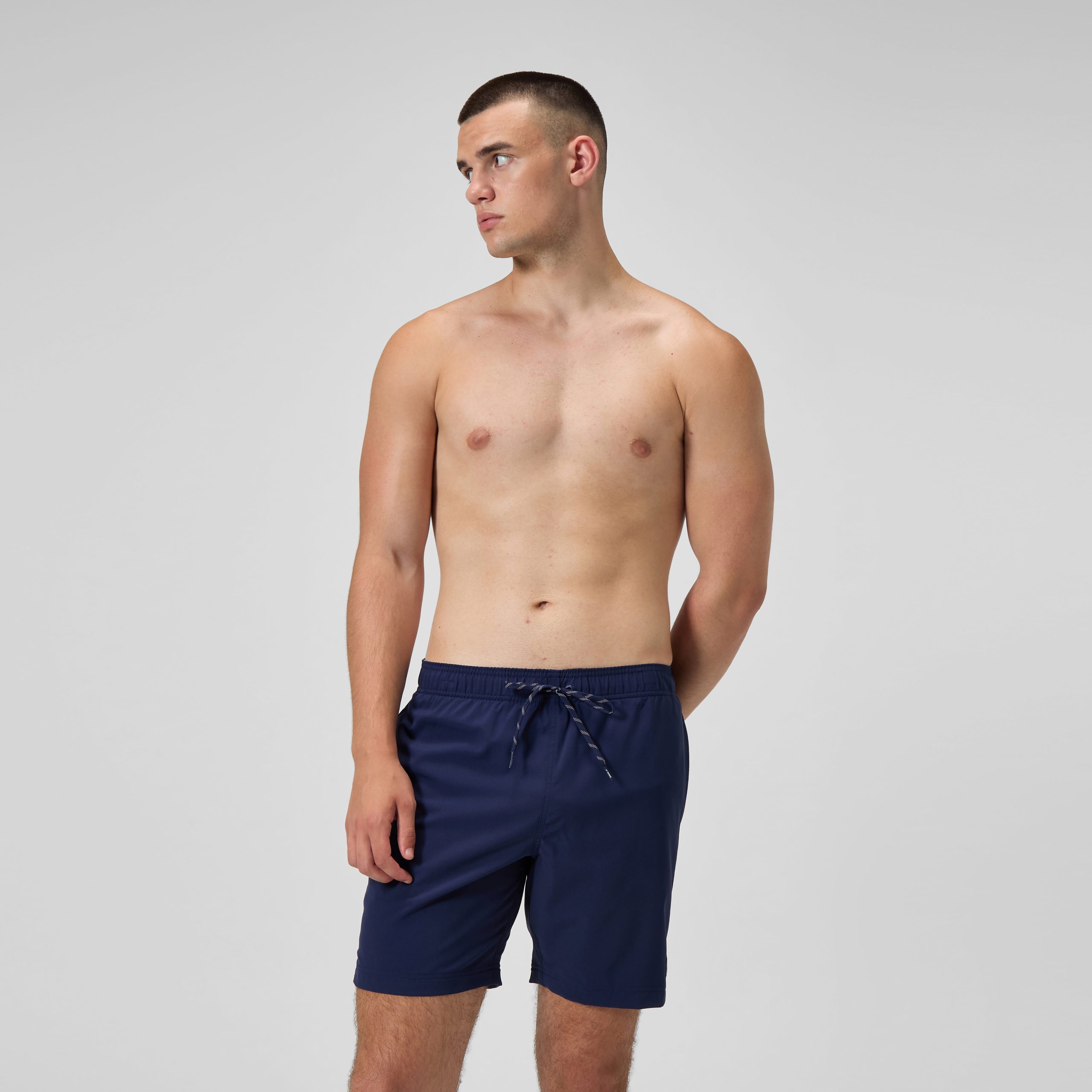 Men's Classic Solid Redondo Edge Volley Swim Trunks Navy - Image 2