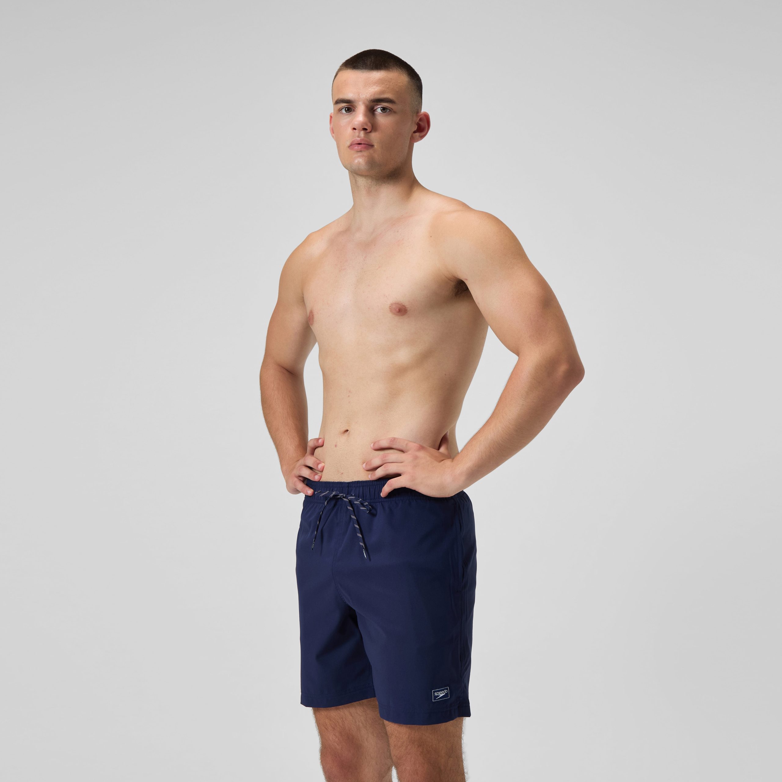 Men's Classic Solid Redondo Edge Volley Swim Trunks Navy - Image 3