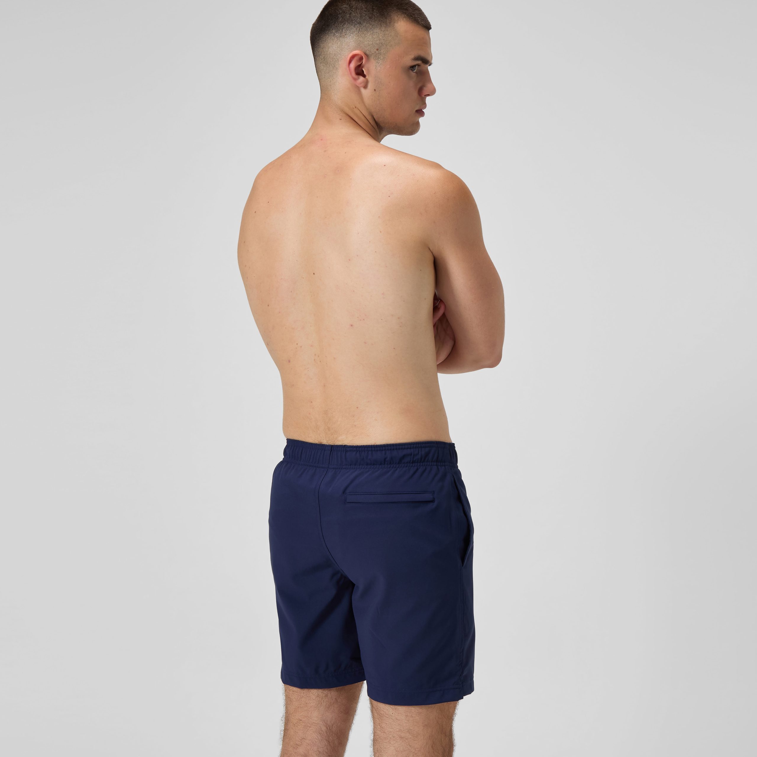 Men's Classic Solid Redondo Edge Volley Swim Trunks Navy - Image 4
