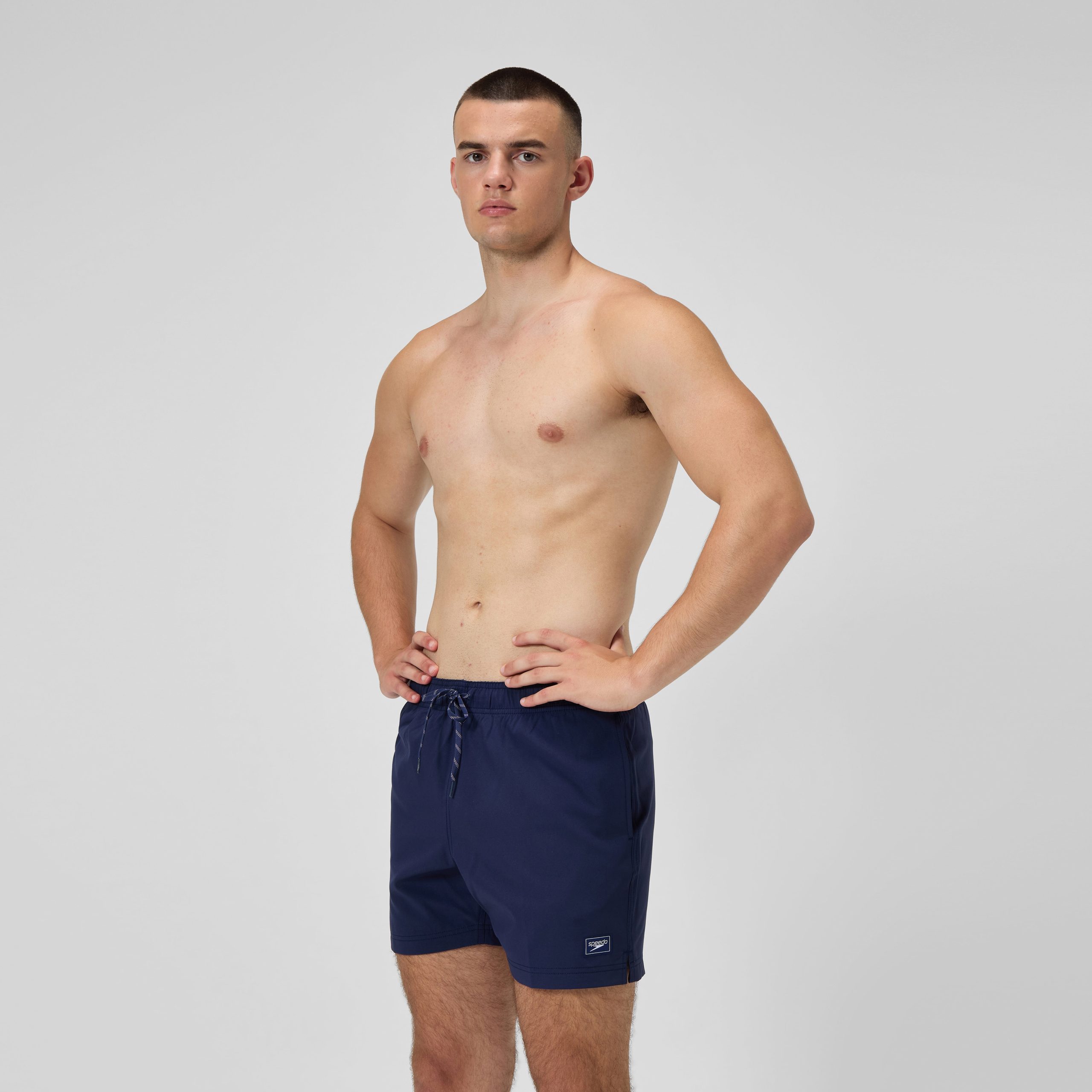 Men's Classic Solid Redondo Edge Volley Swim Trunks Navy - Image 3