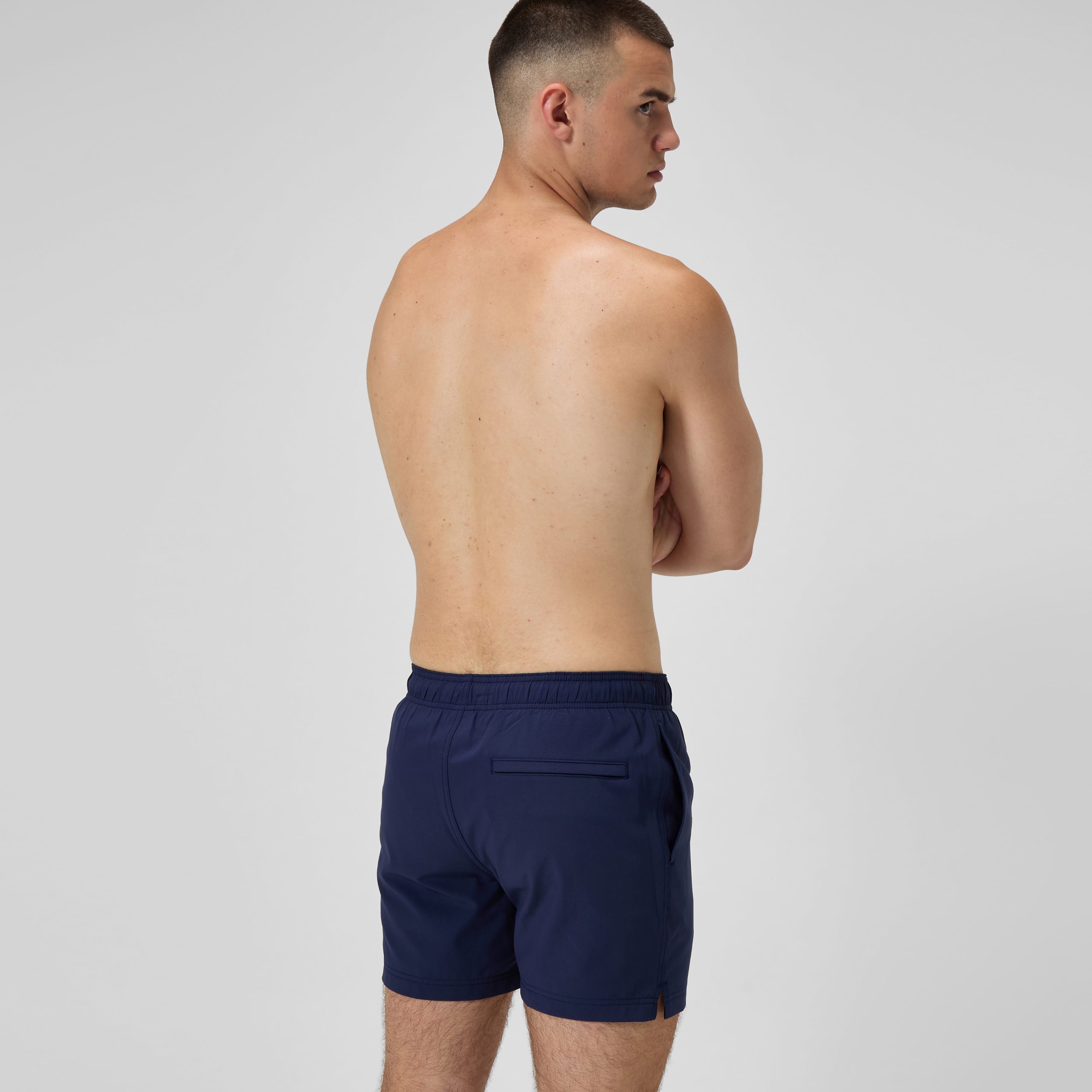 Men's Classic Solid Redondo Edge Volley Swim Trunks Navy - Image 4