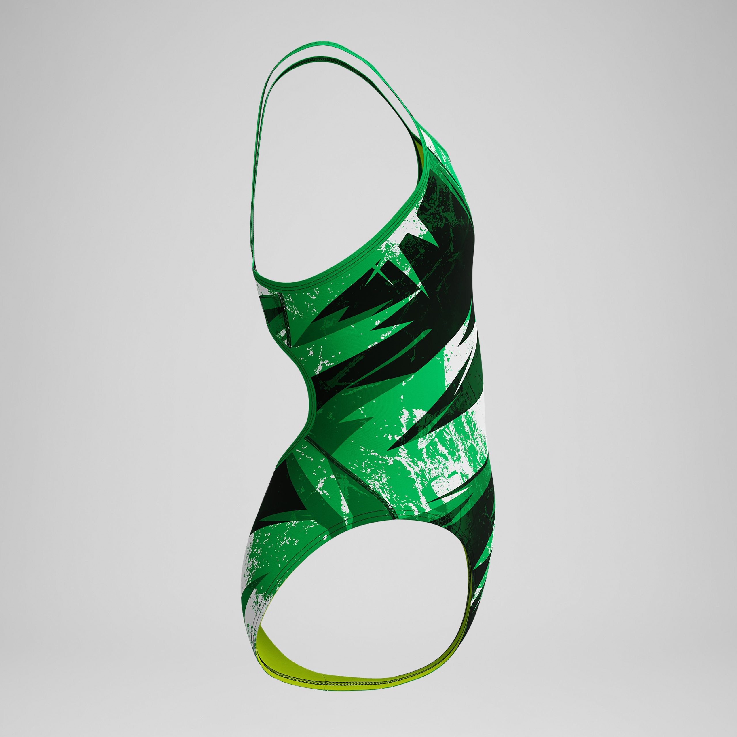 Girls Bolted Flyback One Piece Black/Green - Image 2