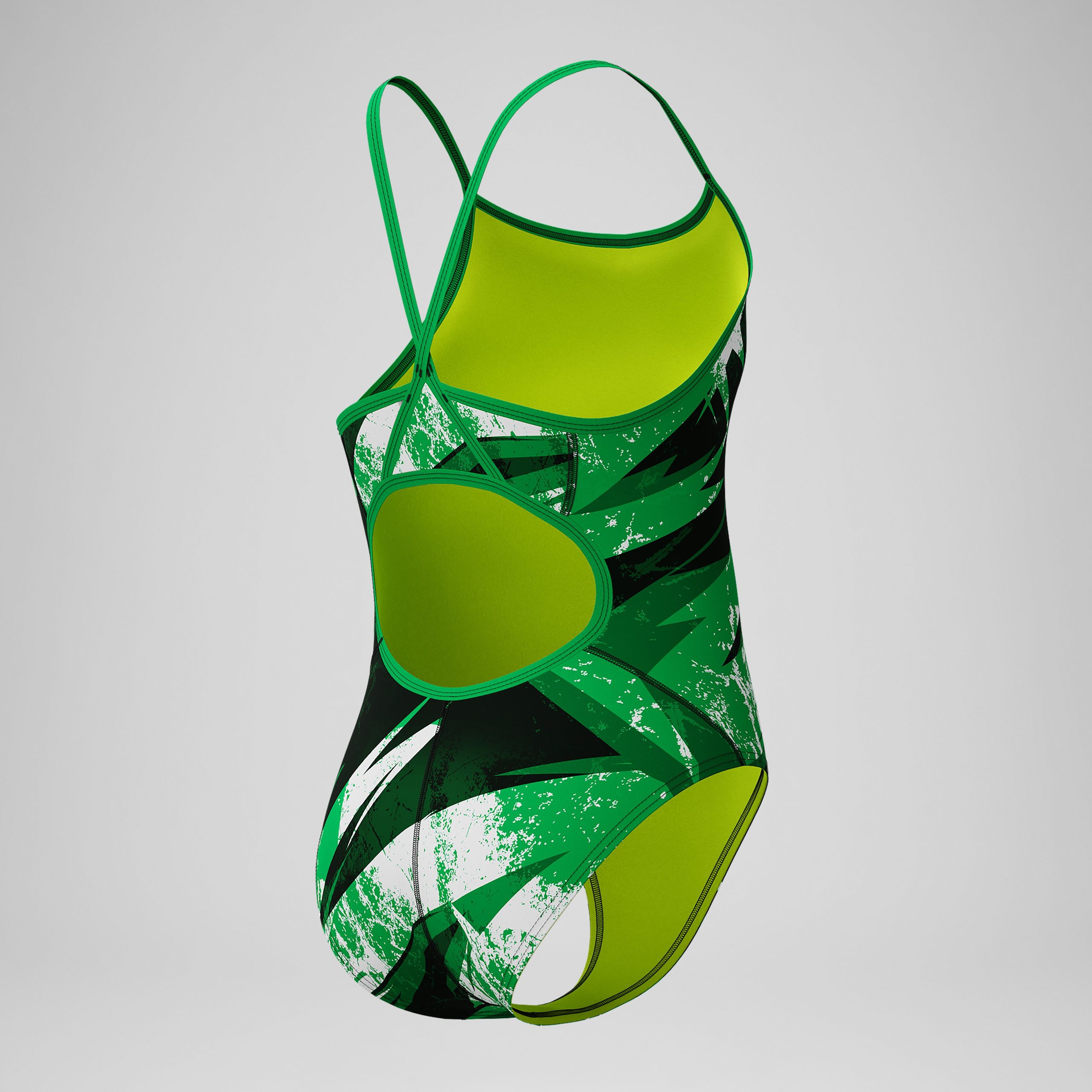 Girls Bolted Flyback One Piece Black/Green - Image 3