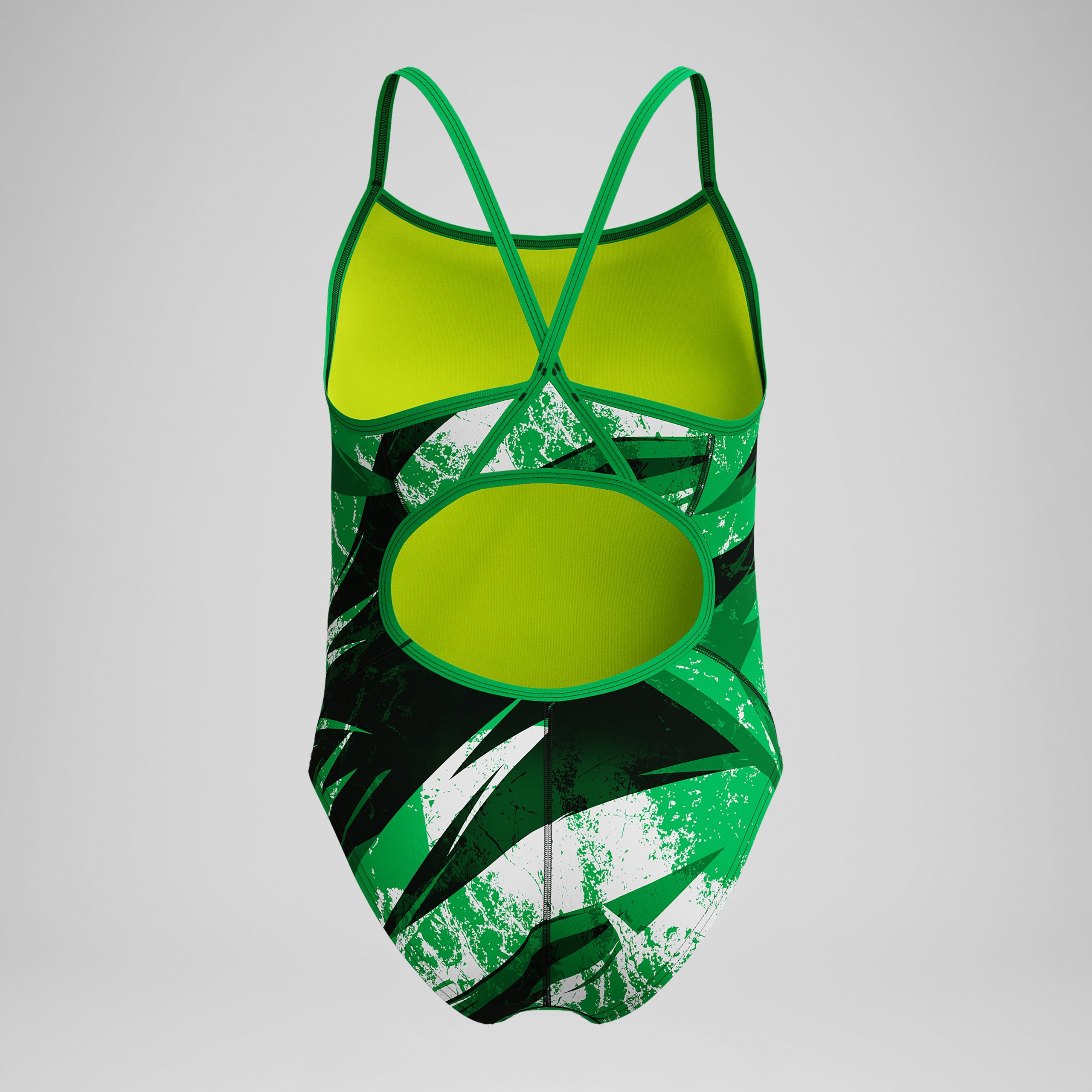 Girls Bolted Flyback One Piece Black/Green - Image 4