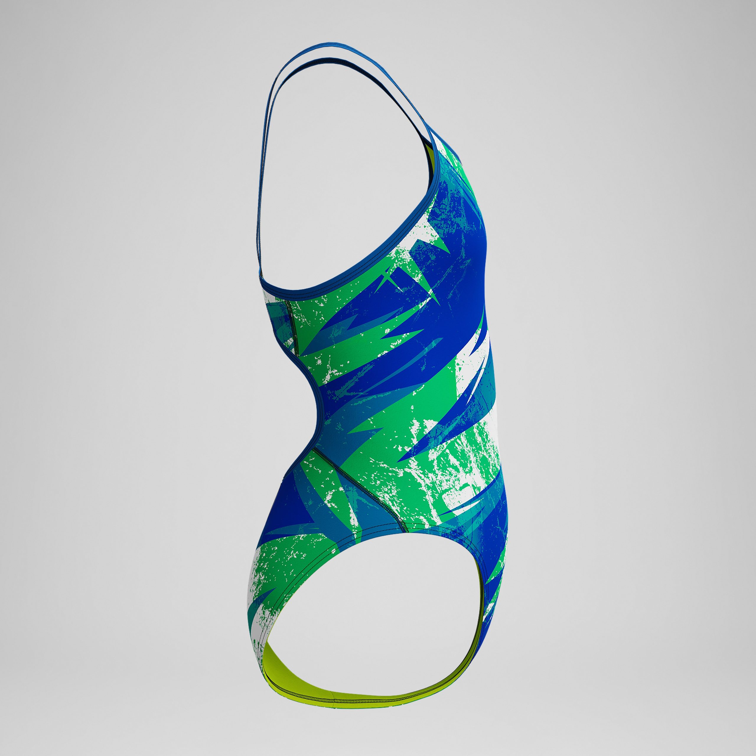 Girls Bolted Flyback One Piece Blue/Green - Image 2