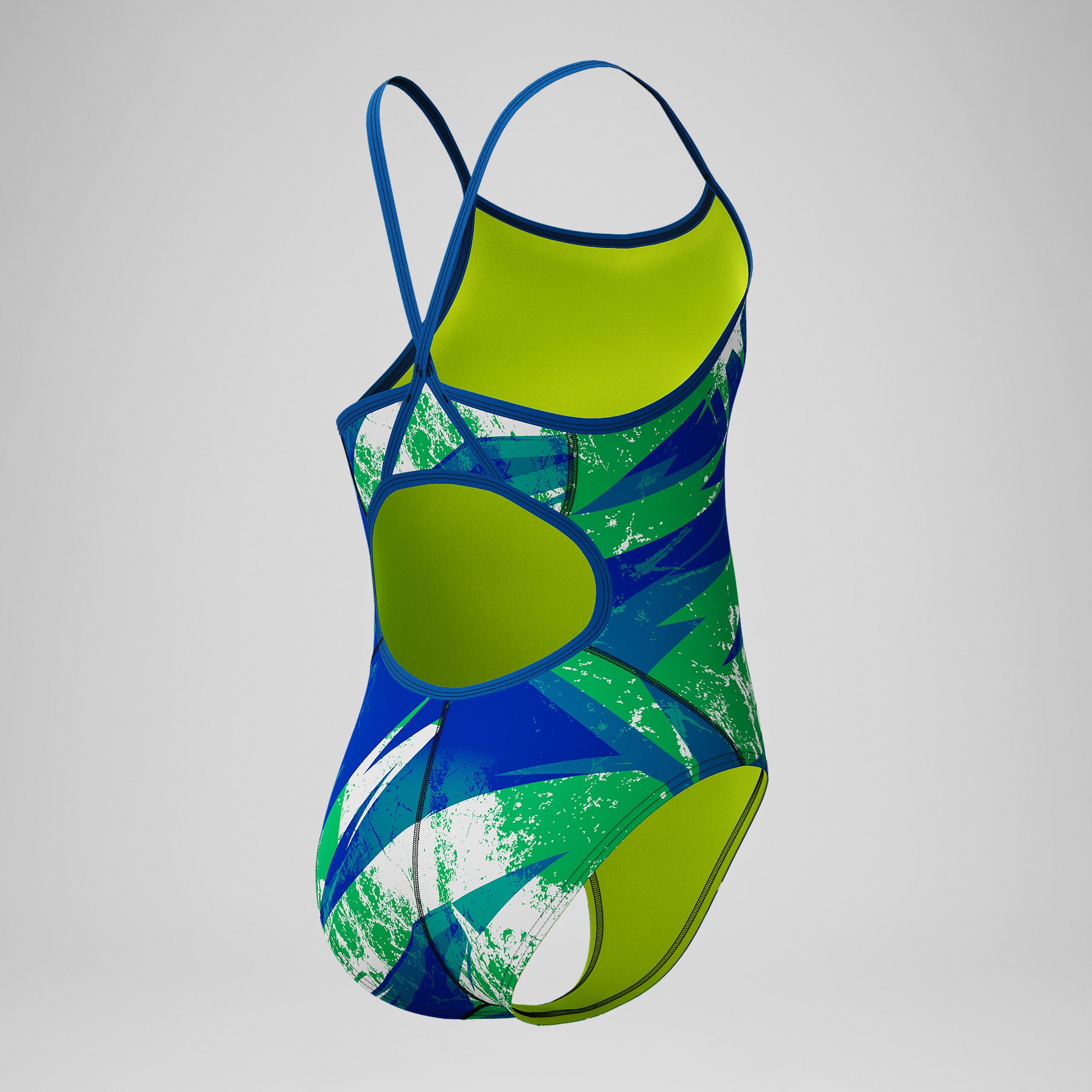Girls Bolted Flyback One Piece Blue/Green - Image 3
